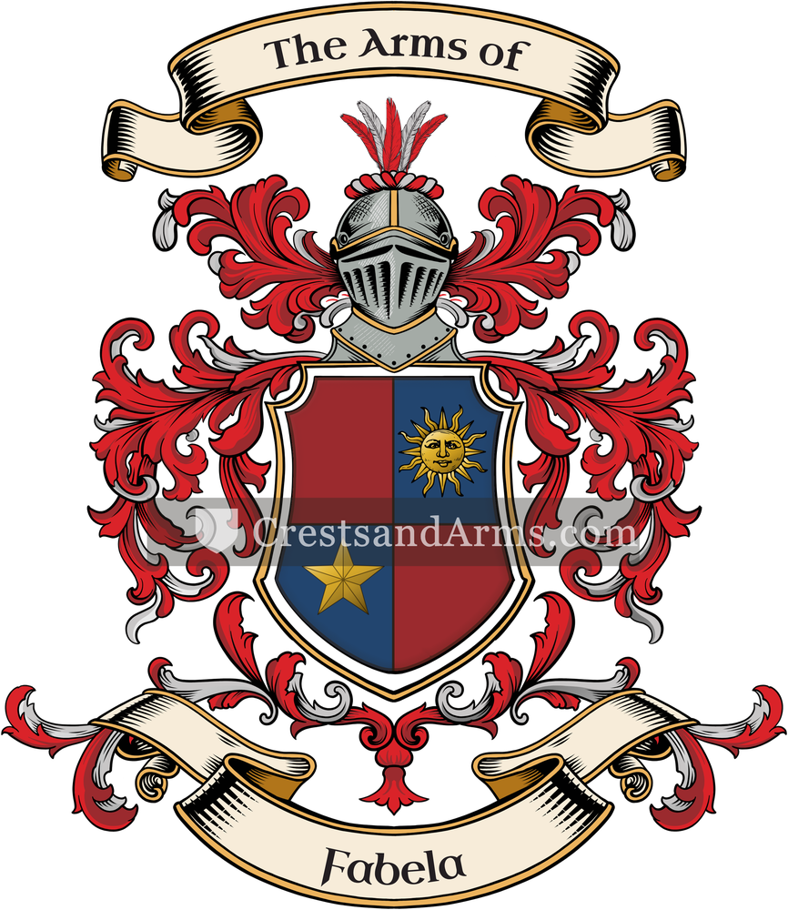 The Fabela coat of arms, drawn from the recorded blazon