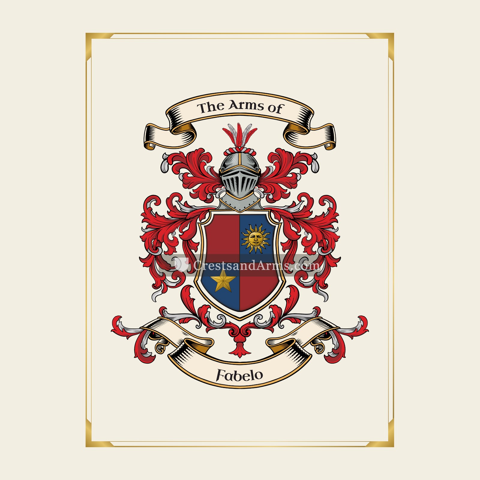 With gold border