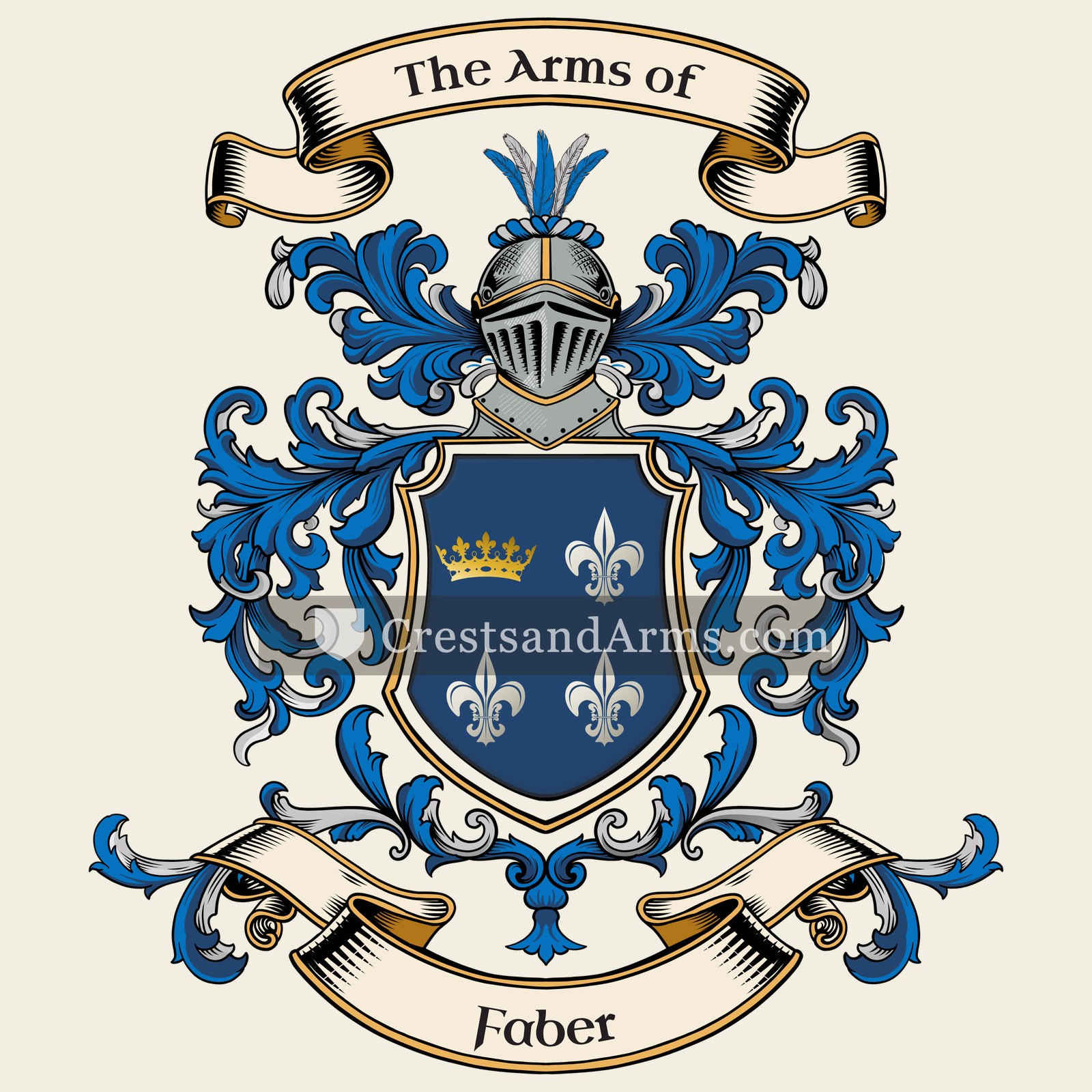 The Faber coat of arms, drawn from the recorded blazon