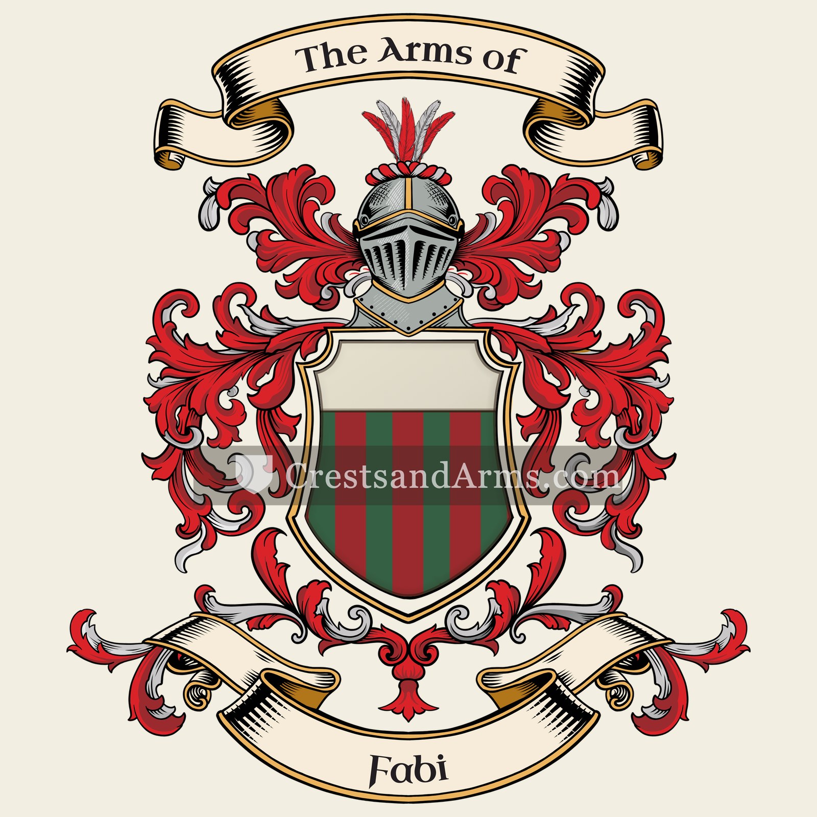 The Fabi coat of arms, drawn from the recorded blazon