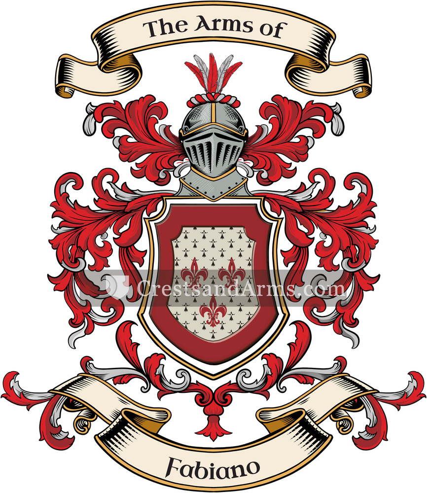 The Fabiano coat of arms, drawn from the recorded blazon
