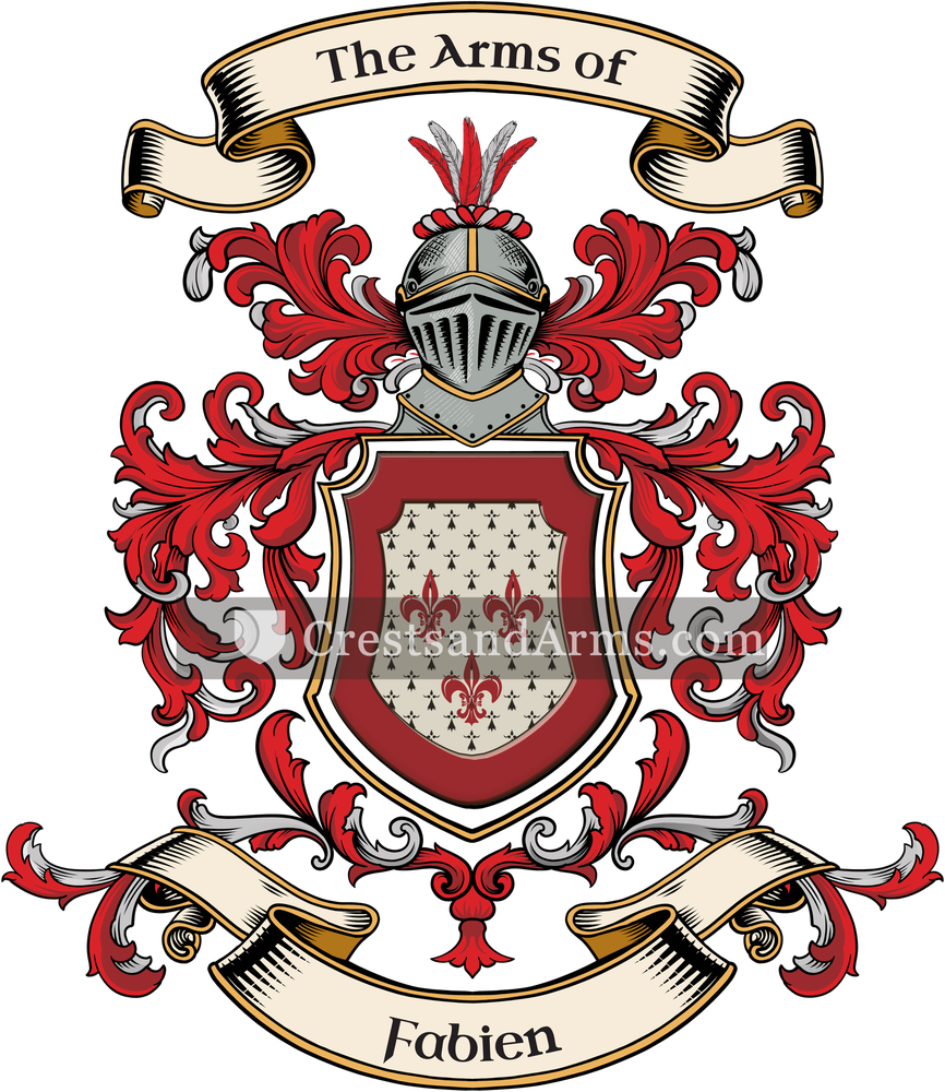 The Fabien coat of arms, drawn from the recorded blazon