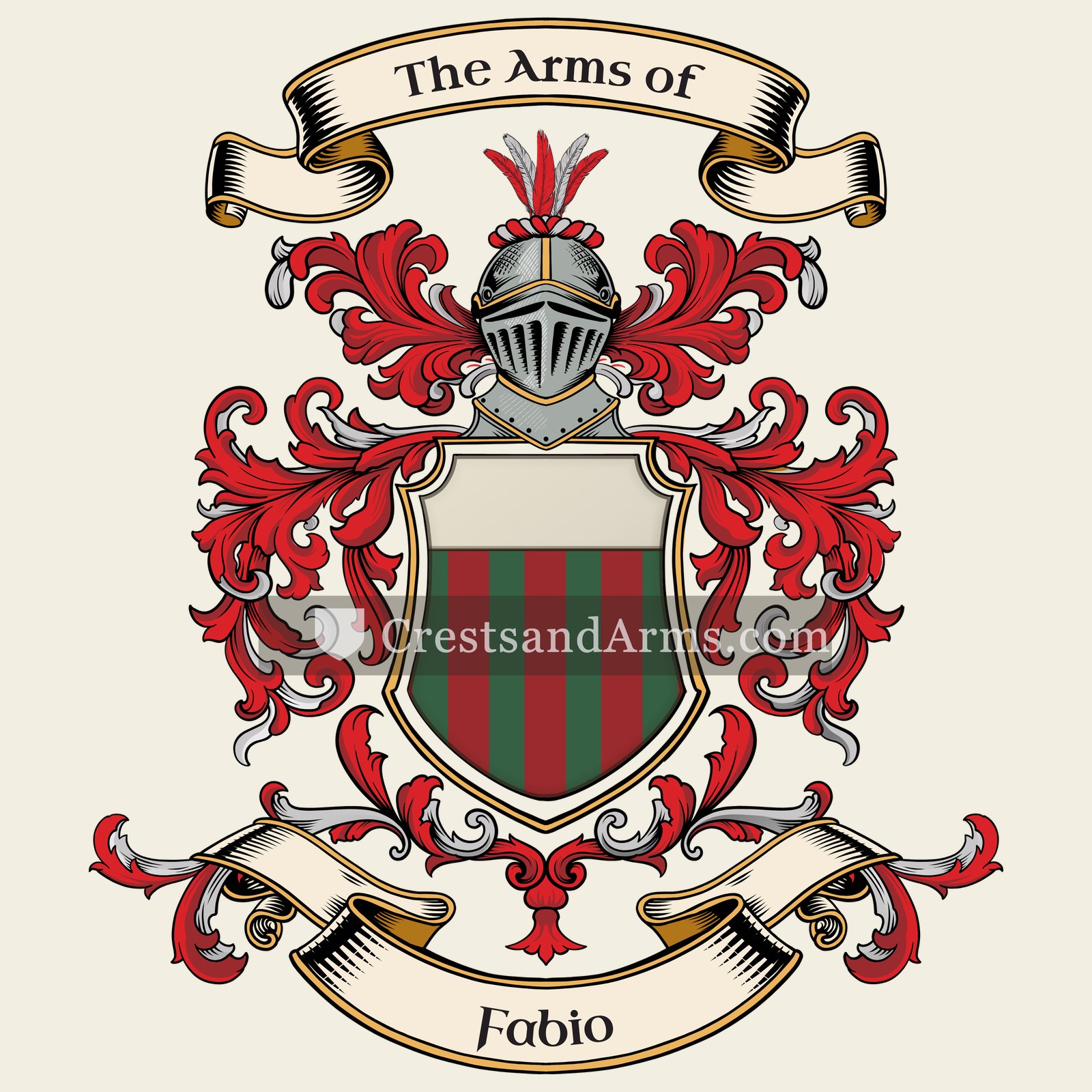 The Fabio coat of arms, drawn from the recorded blazon