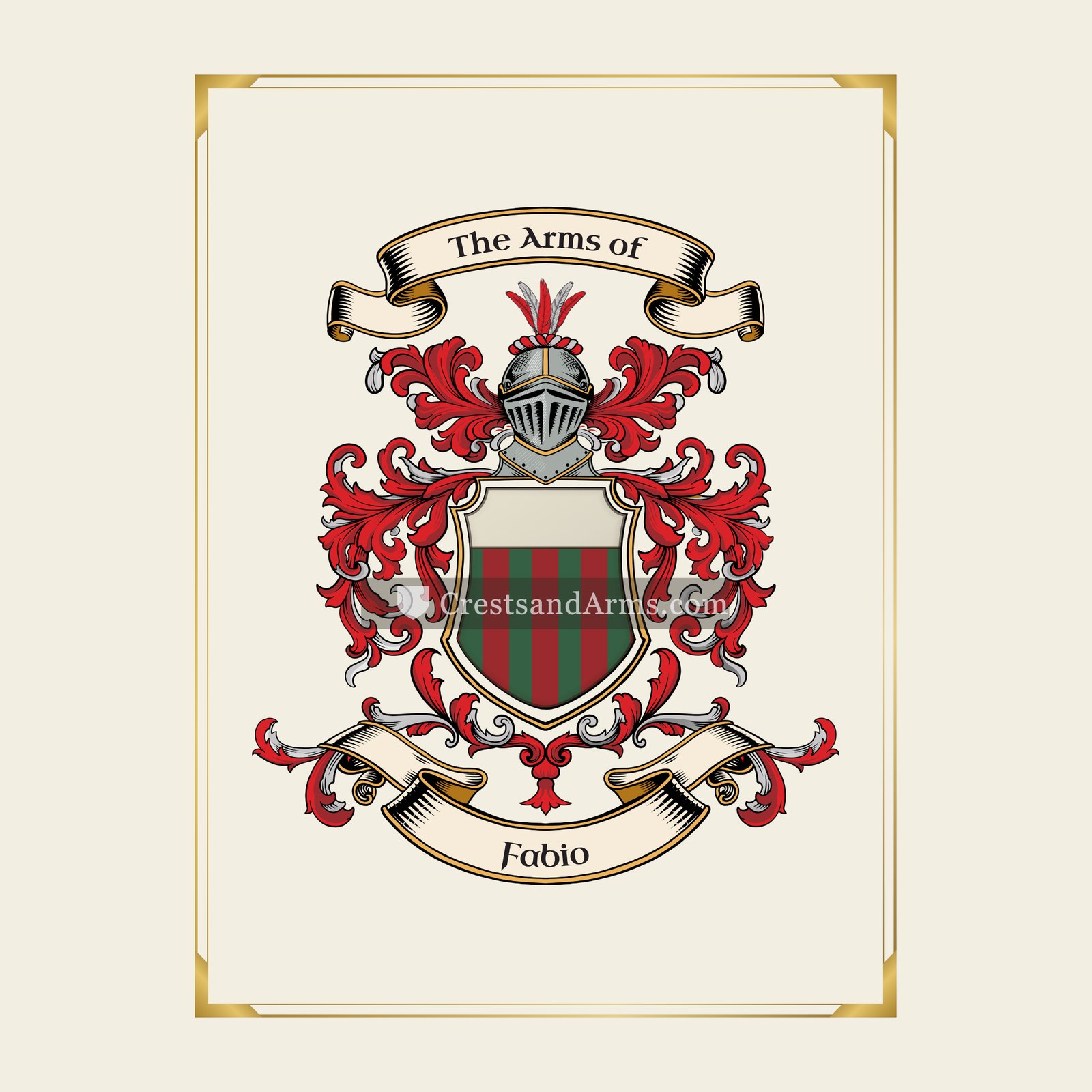 With gold border