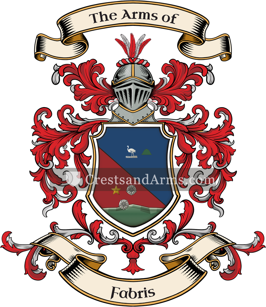 The Fabris coat of arms, drawn from the recorded blazon