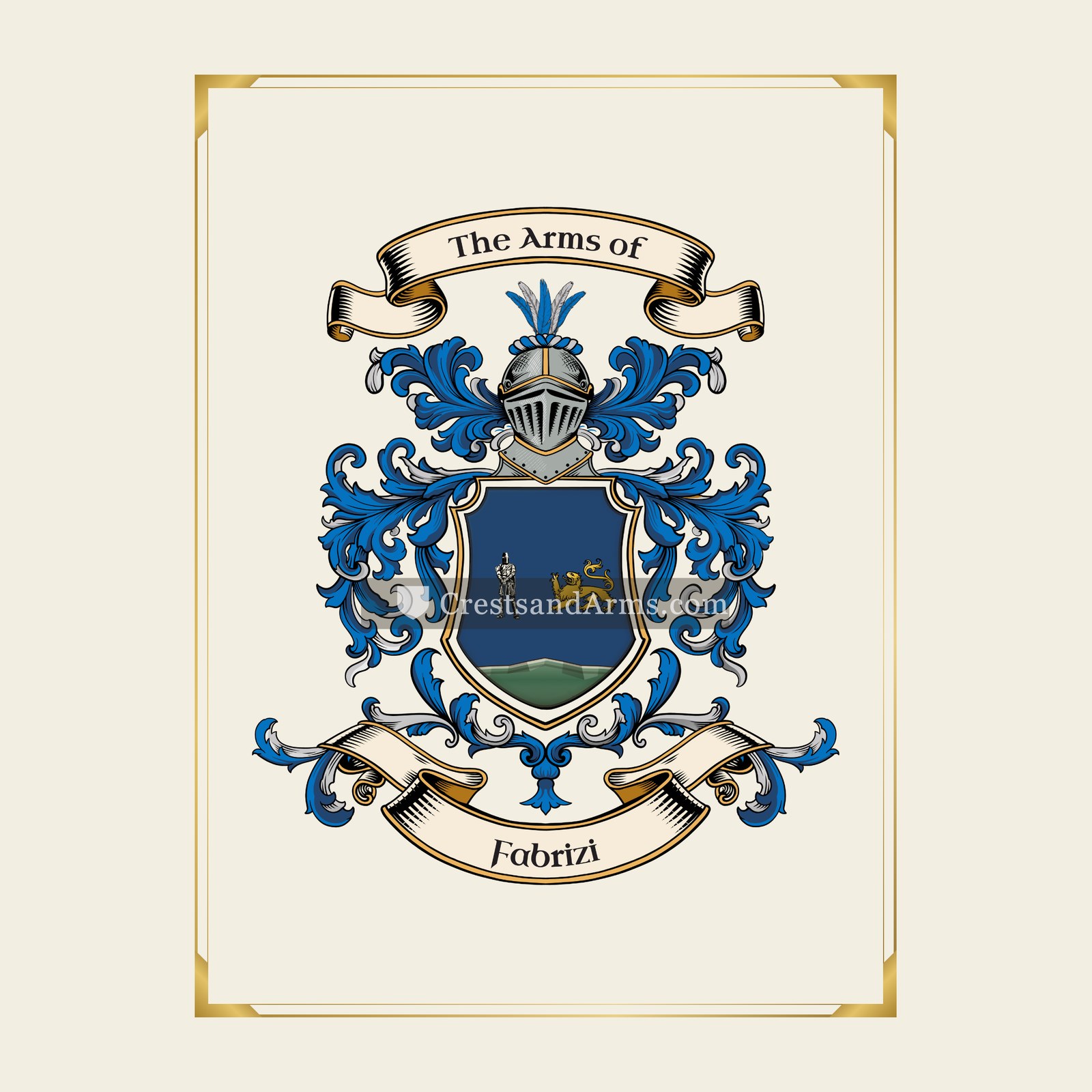With gold border