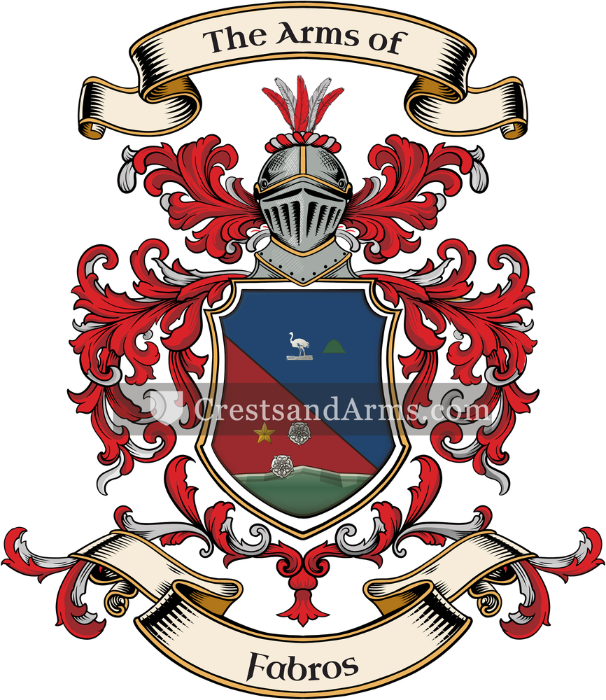 The Fabros coat of arms, drawn from the recorded blazon