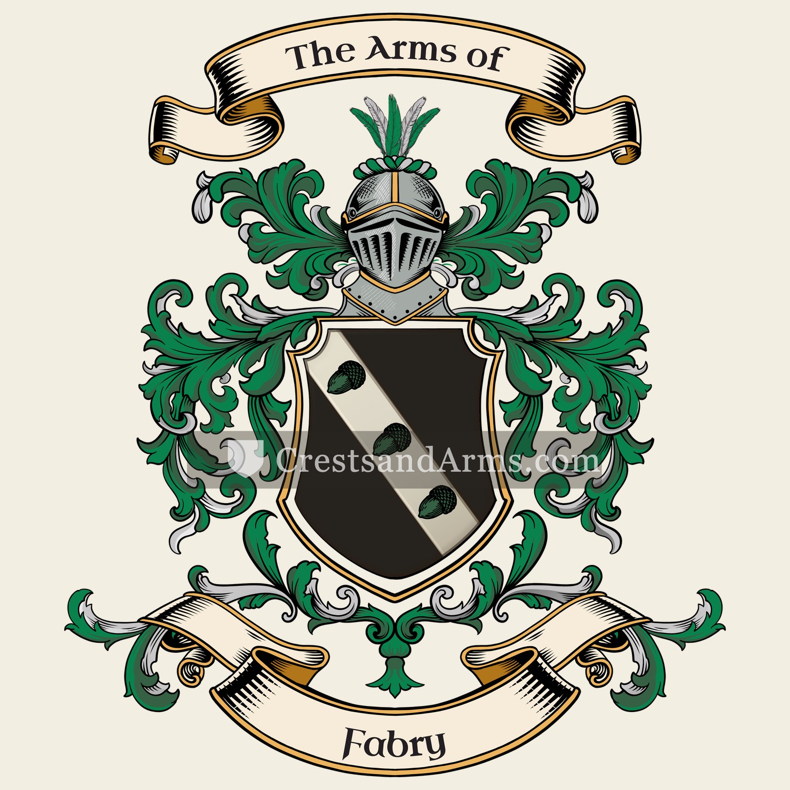 The Fabry coat of arms, drawn from the recorded blazon