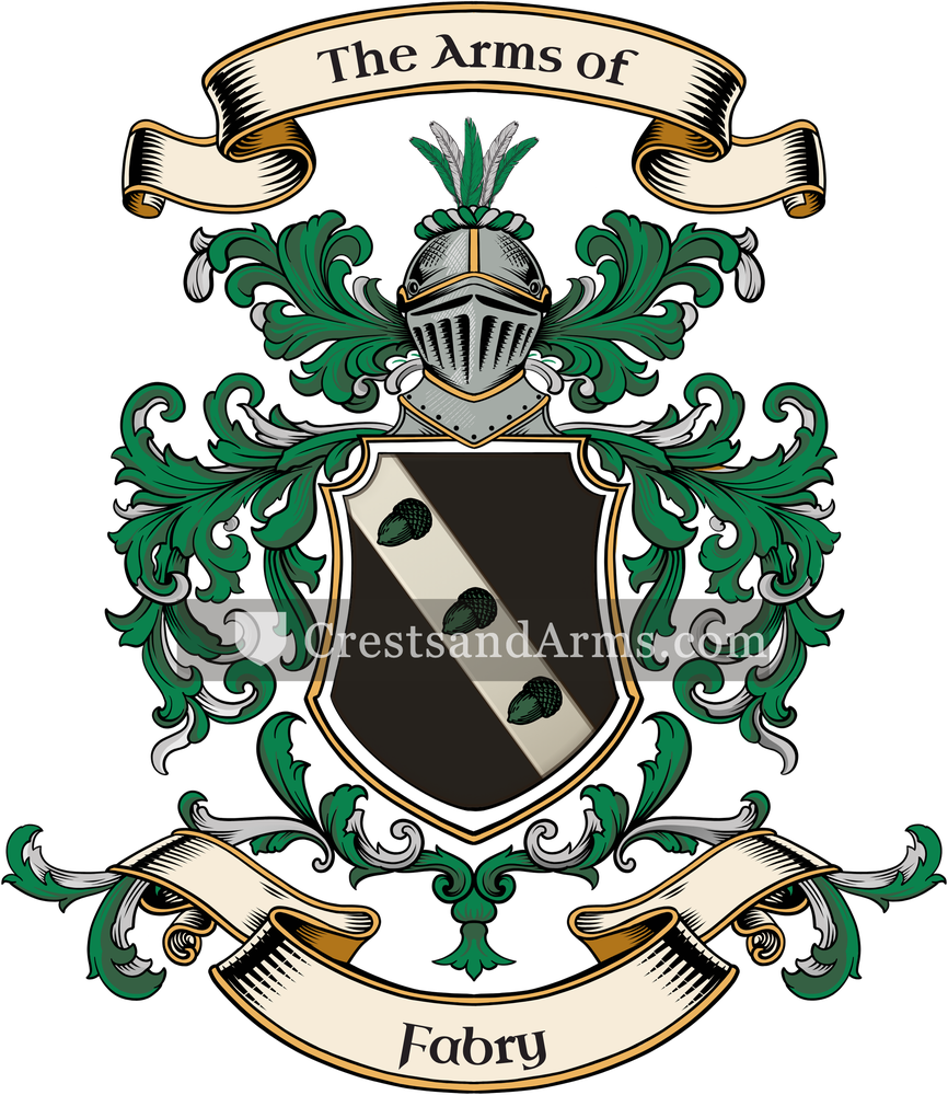 The Fabry coat of arms, drawn from the recorded blazon