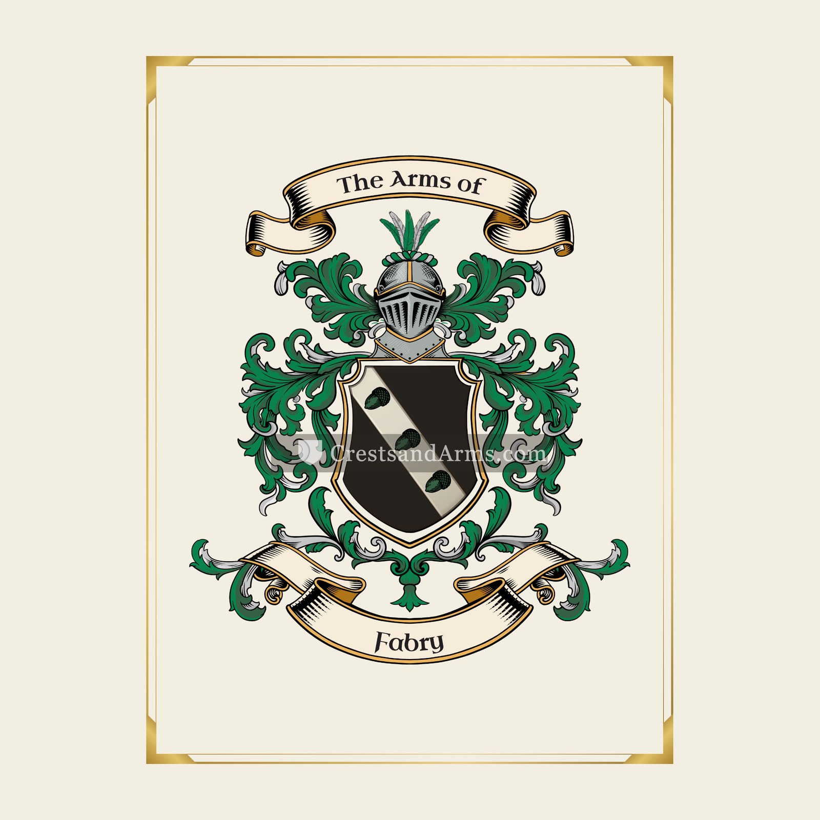 With gold border