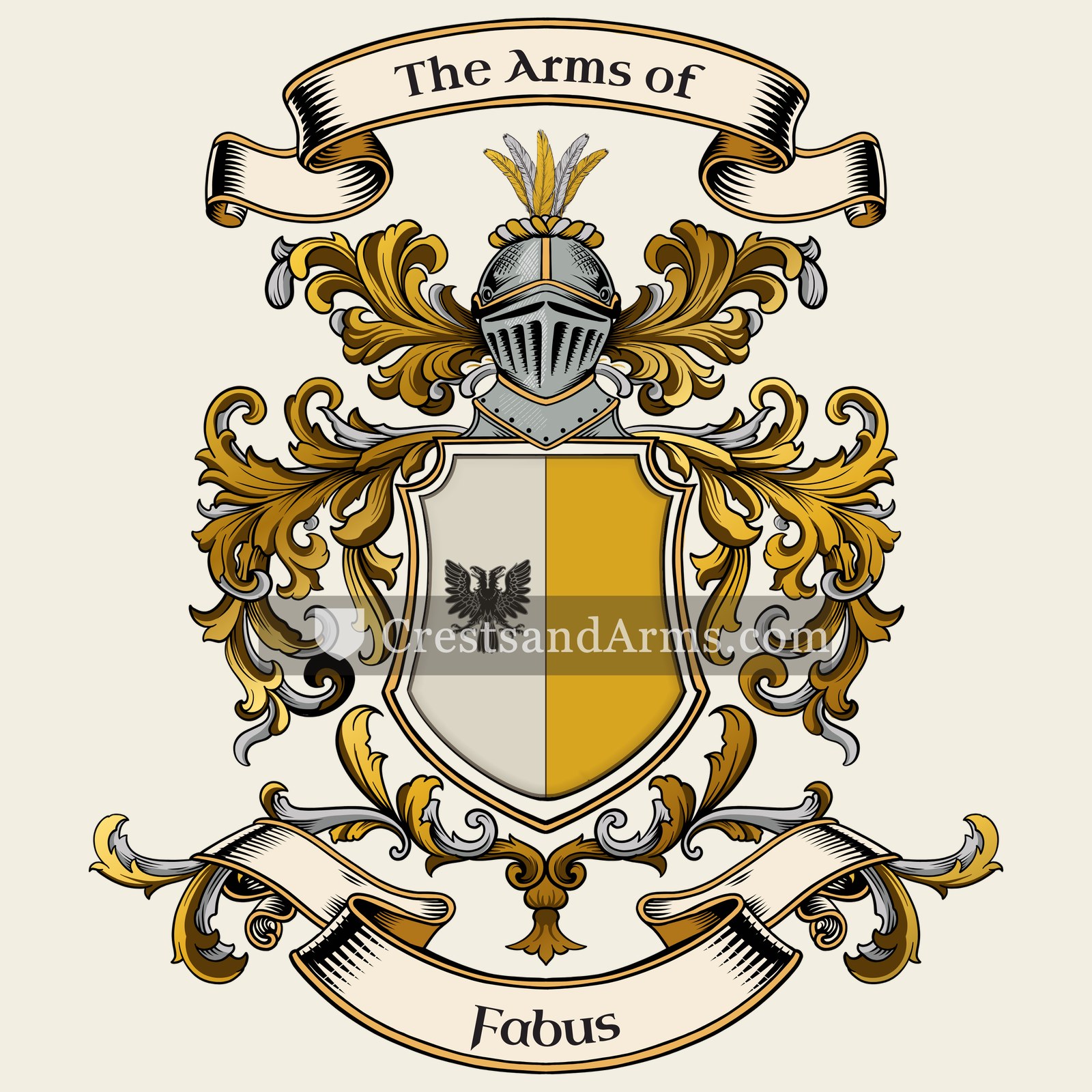 The Fabus coat of arms, drawn from the recorded blazon