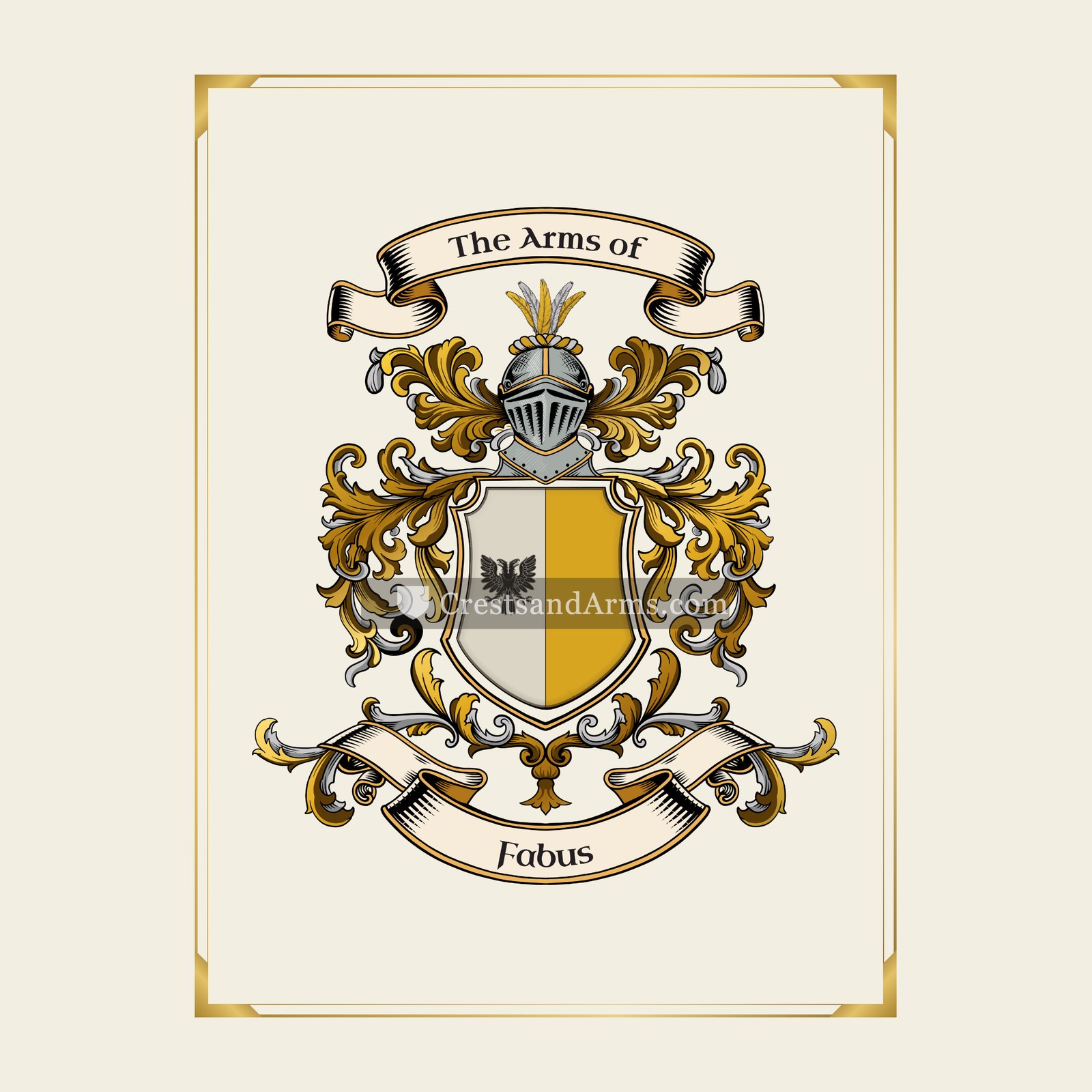 With gold border
