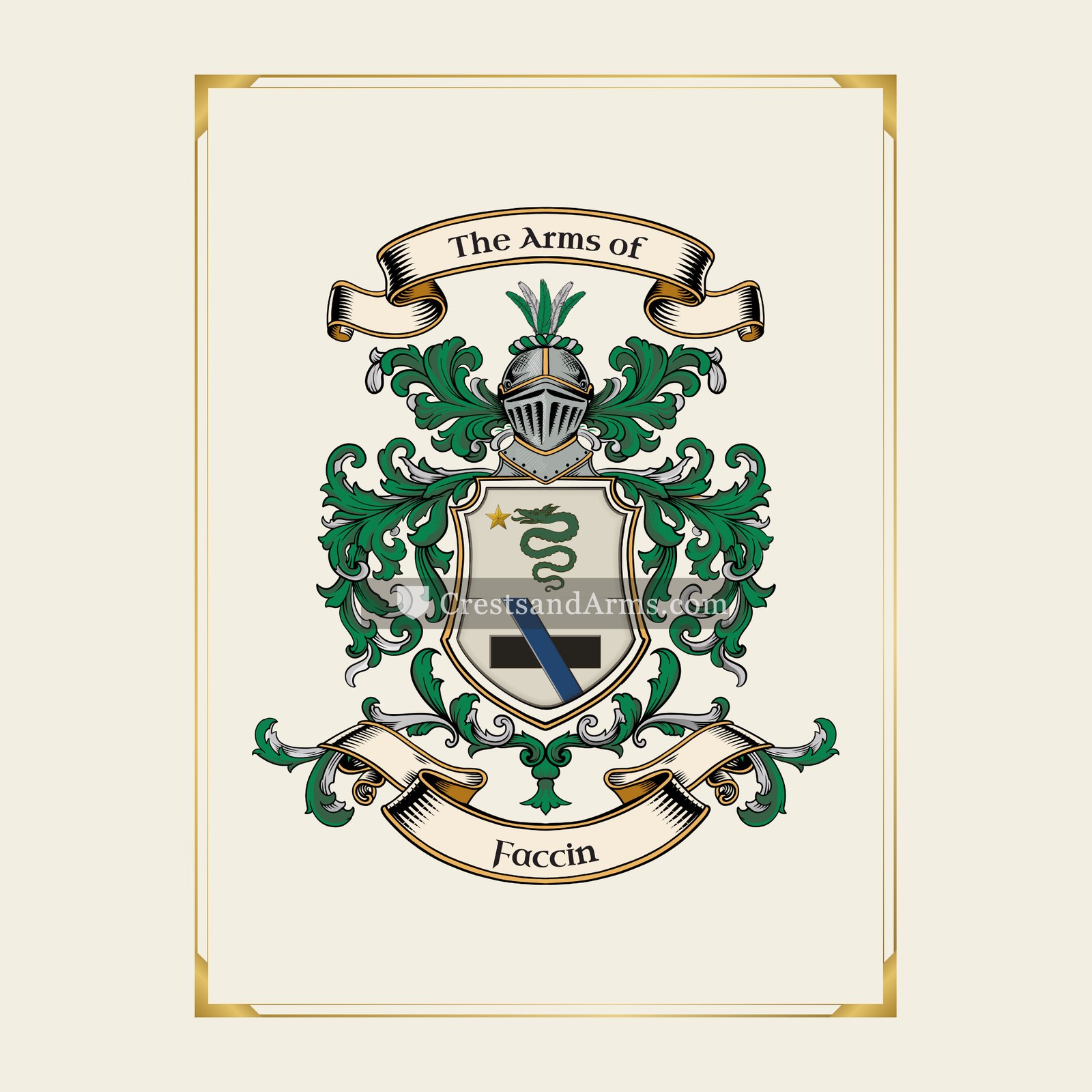 With gold border