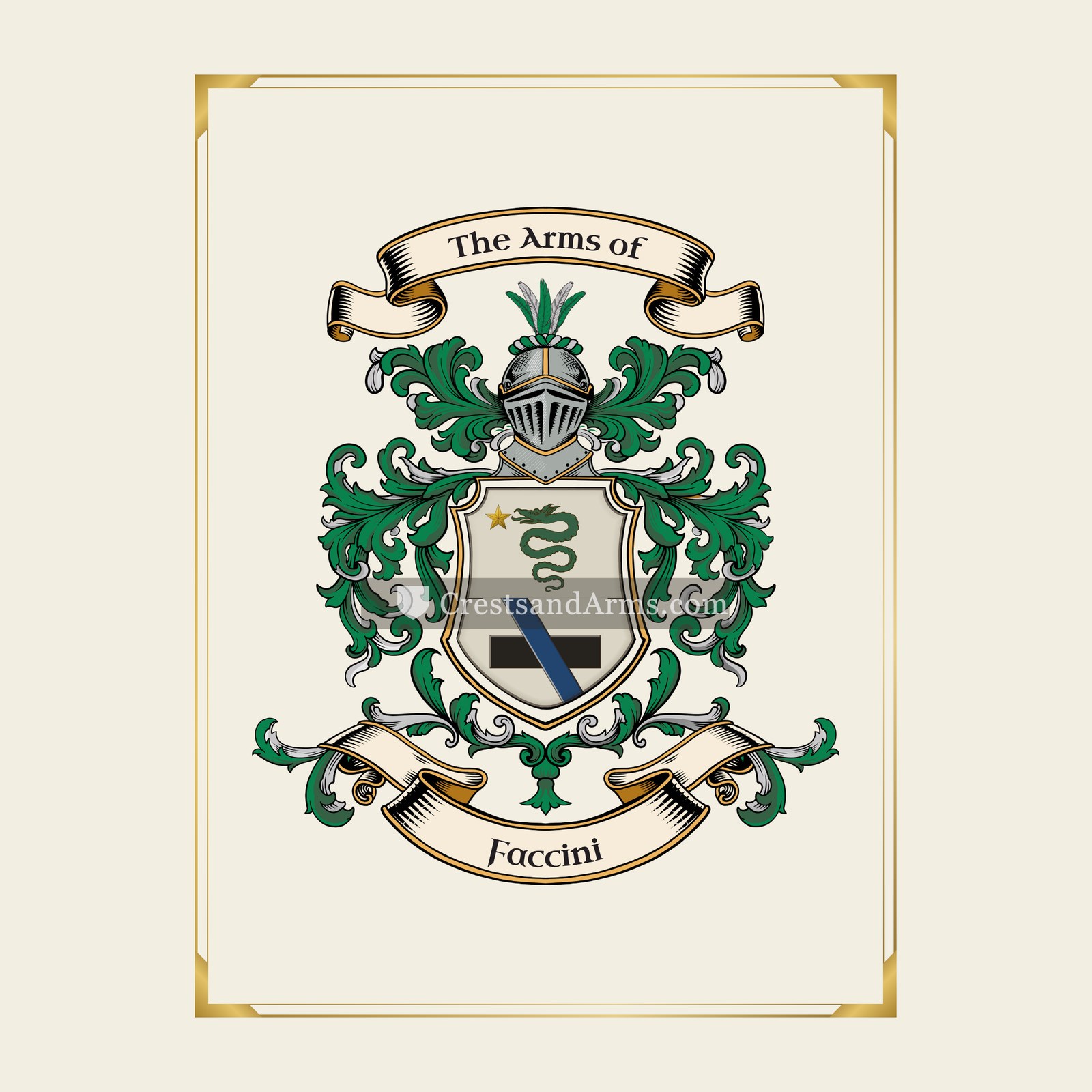 With gold border