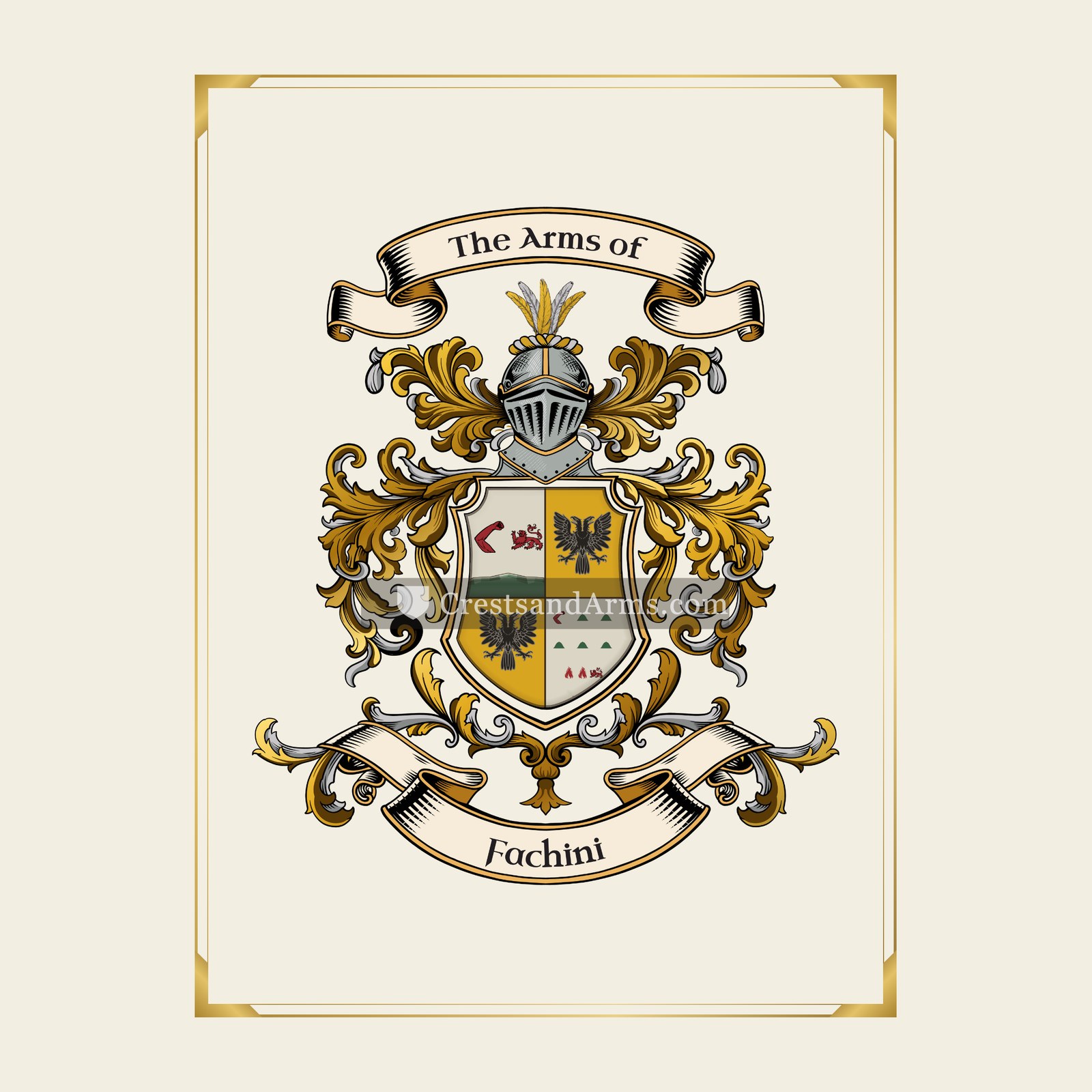 With gold border