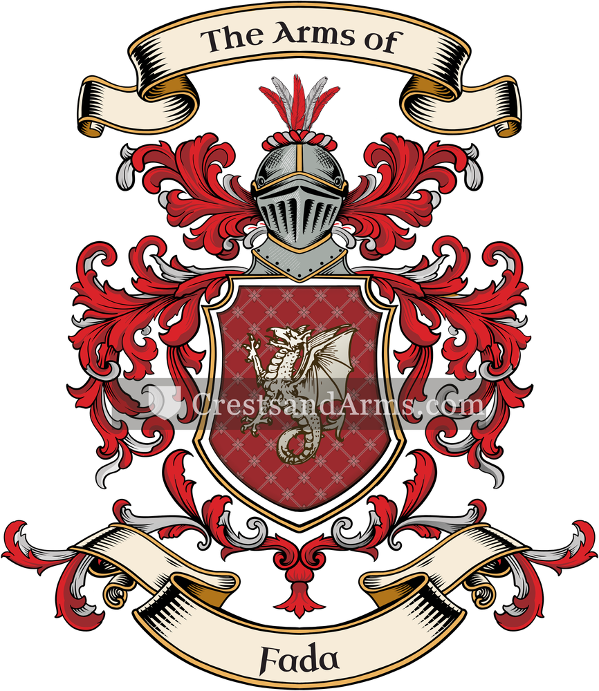 The Fada coat of arms, drawn from the recorded blazon