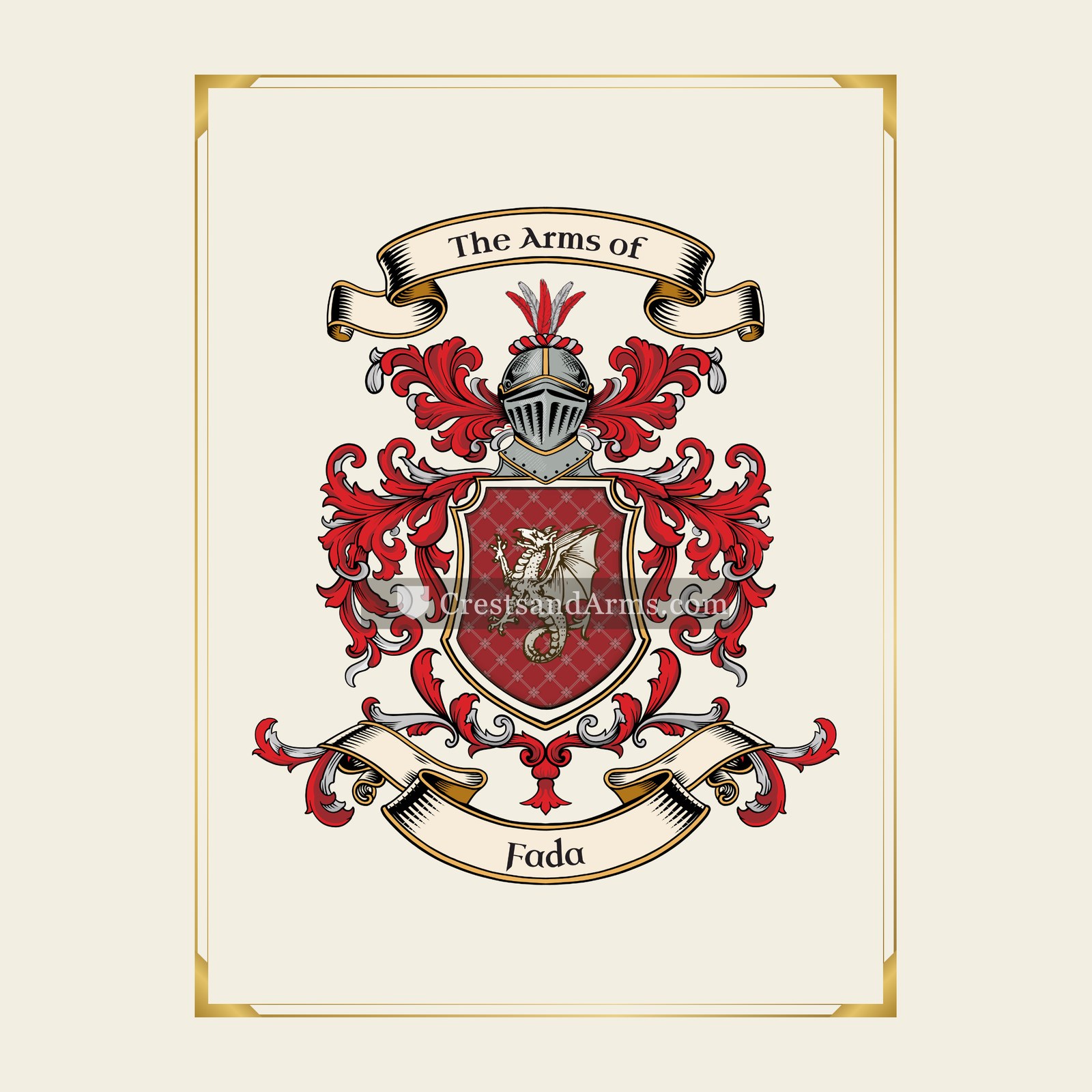 With gold border