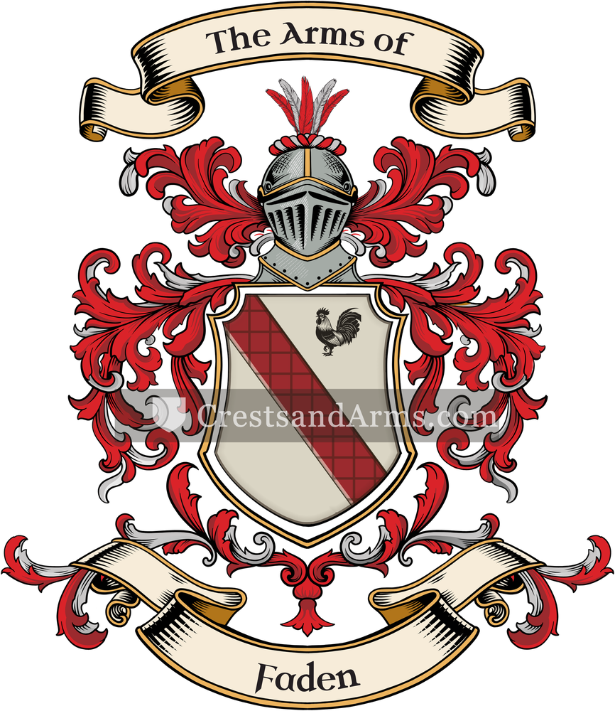 The Faden coat of arms, drawn from the recorded blazon