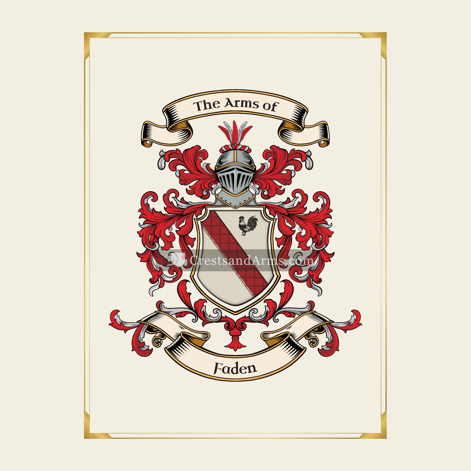 With gold border