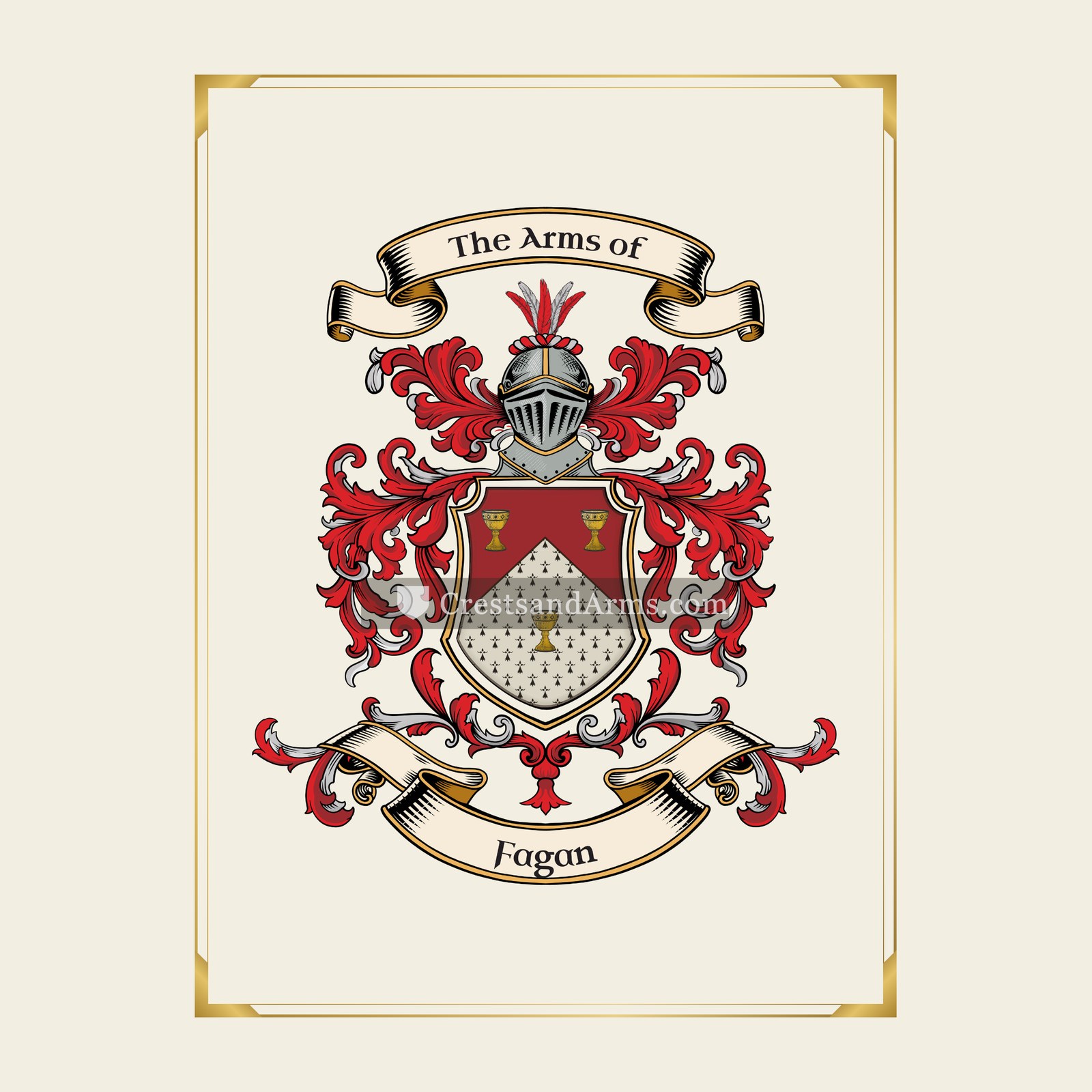 With gold border