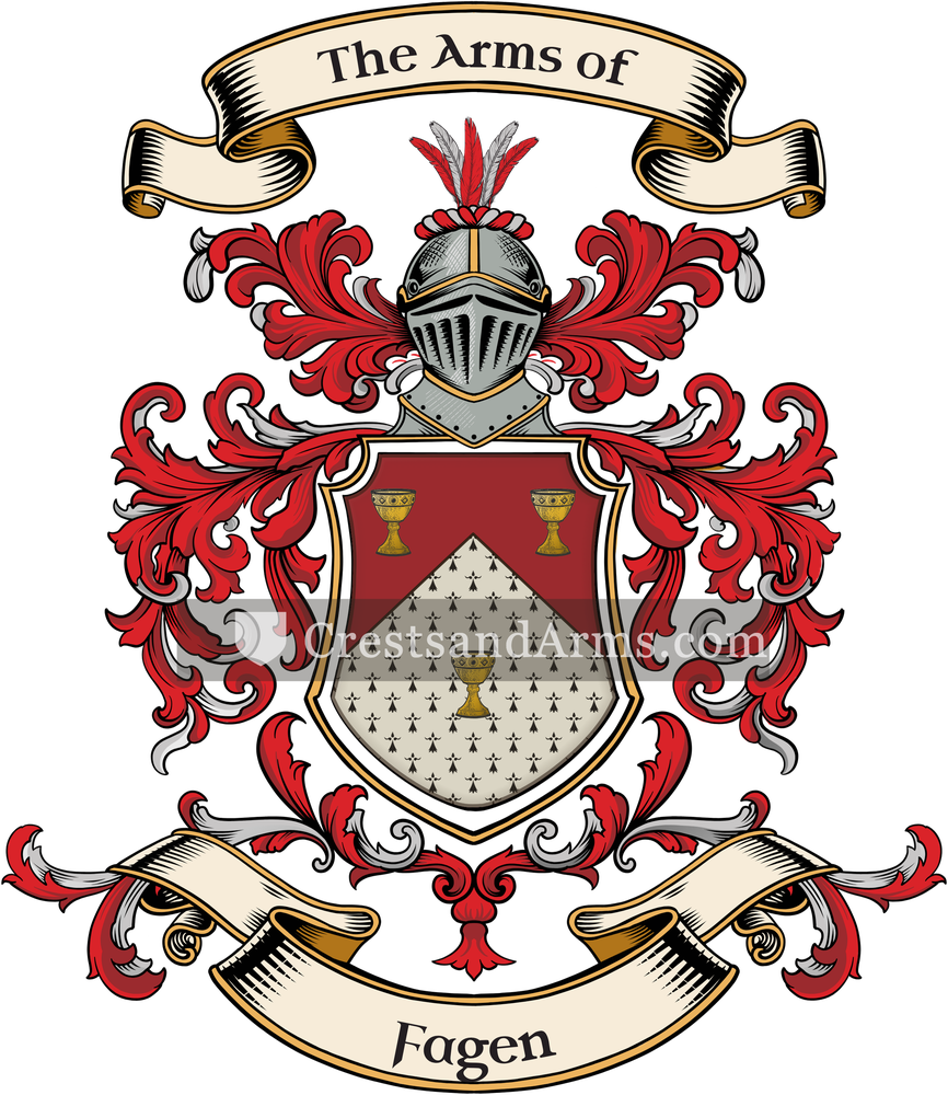 The Fagen coat of arms, drawn from the recorded blazon