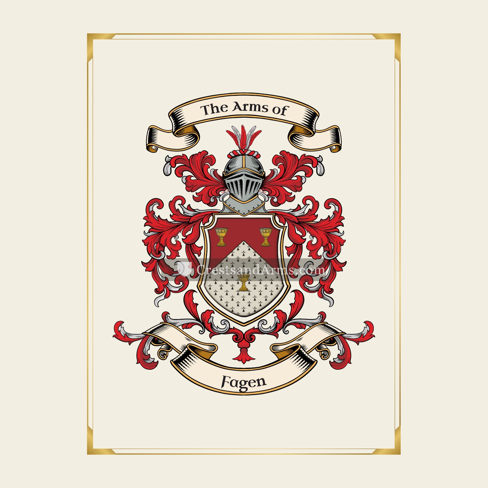 With gold border