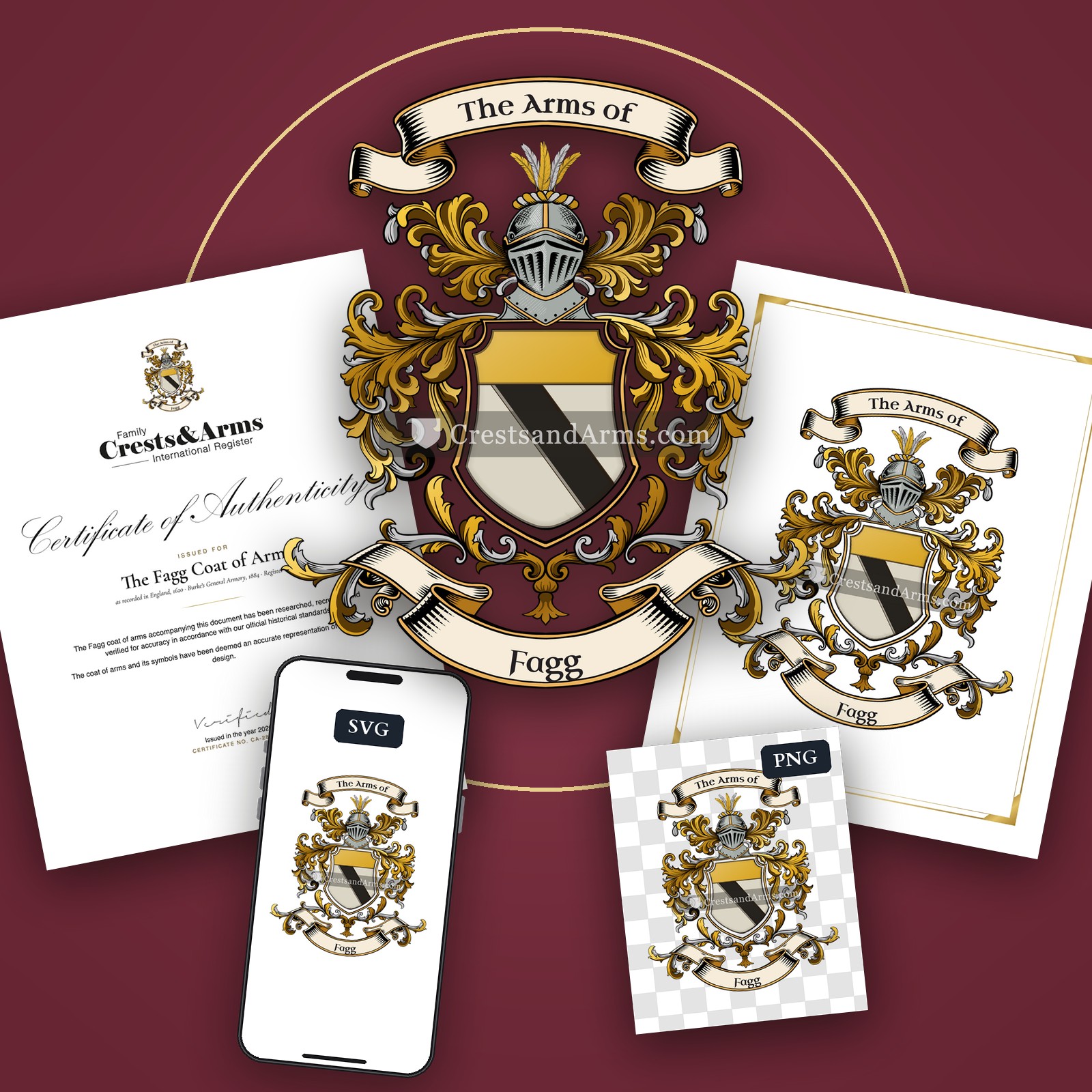 The Fagg coat of arms