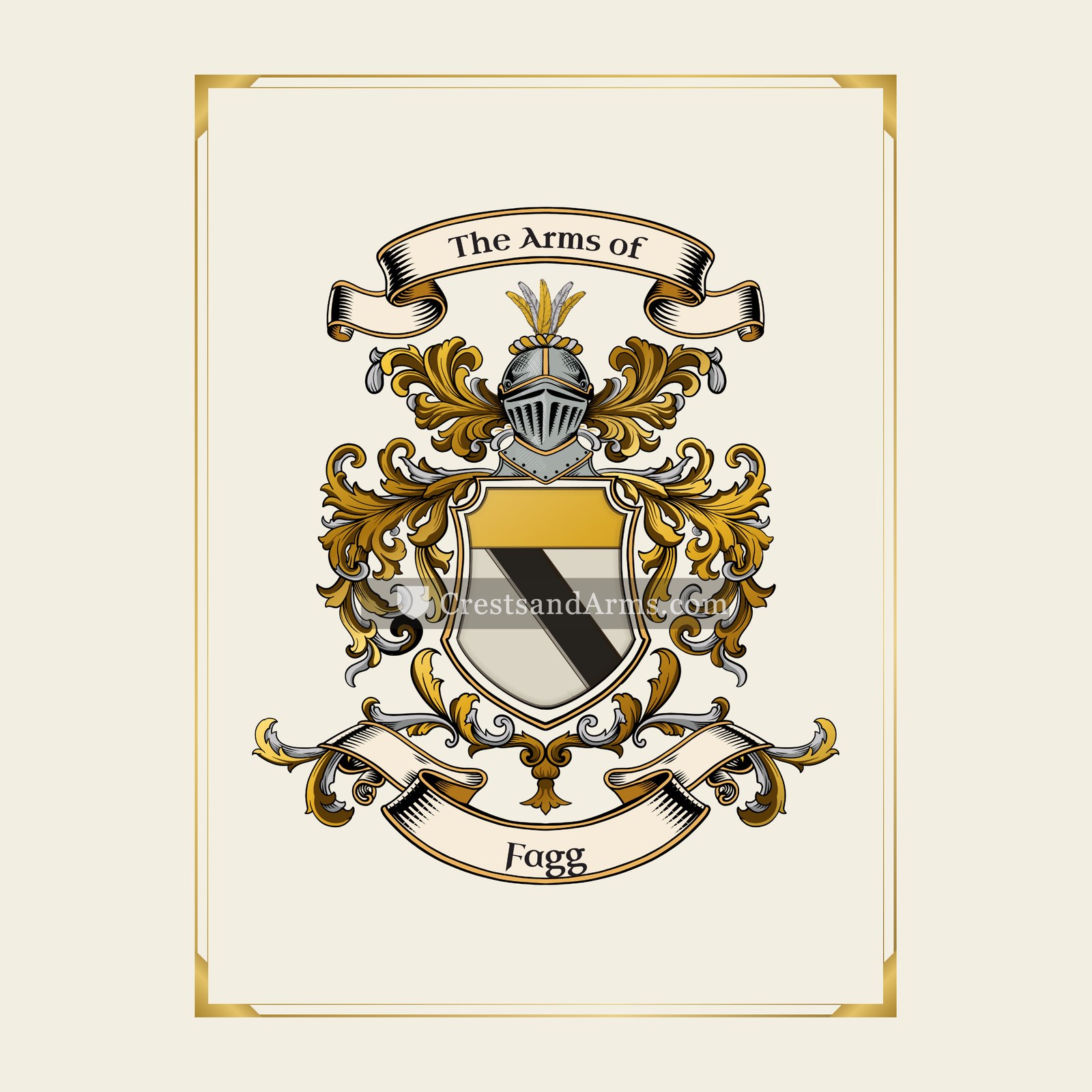 With gold border