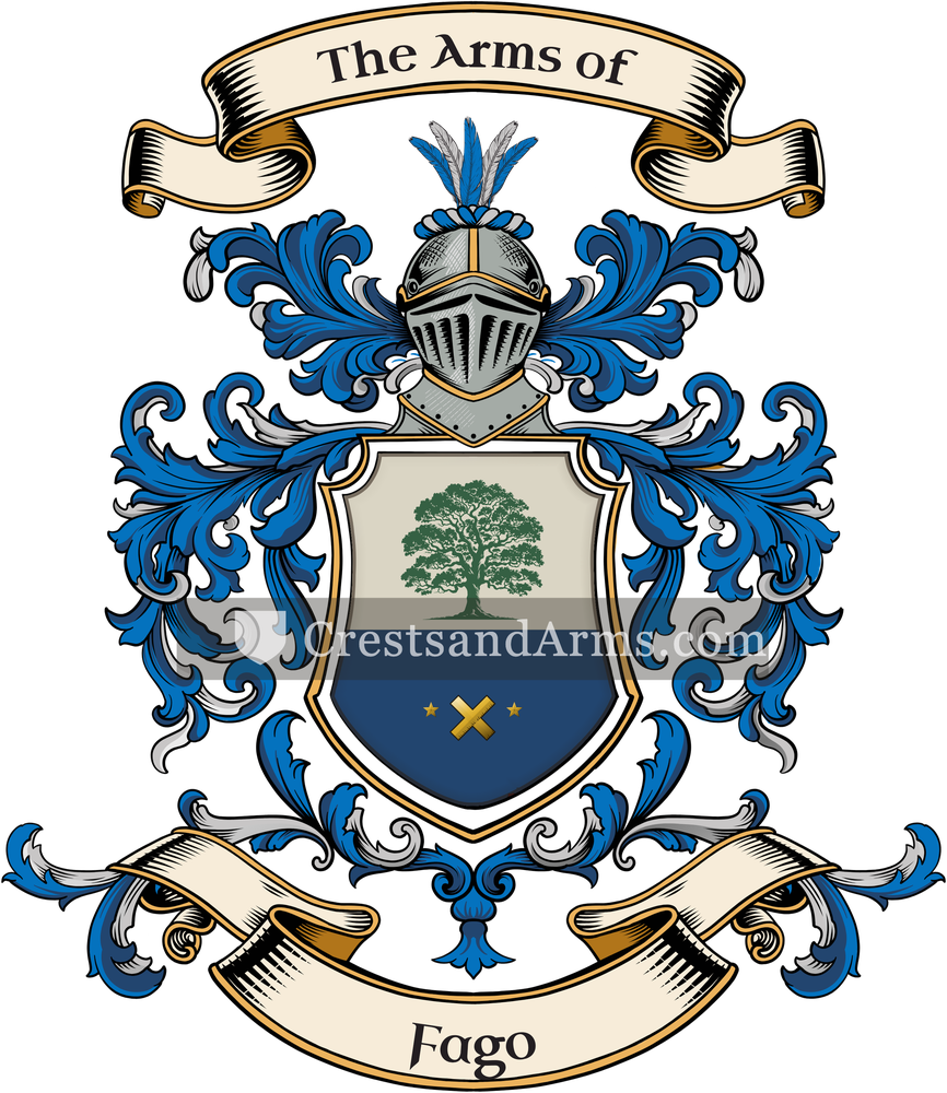 The Fago coat of arms, drawn from the recorded blazon