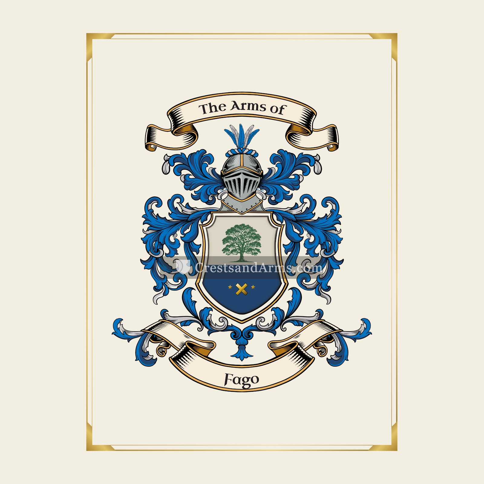 With gold border