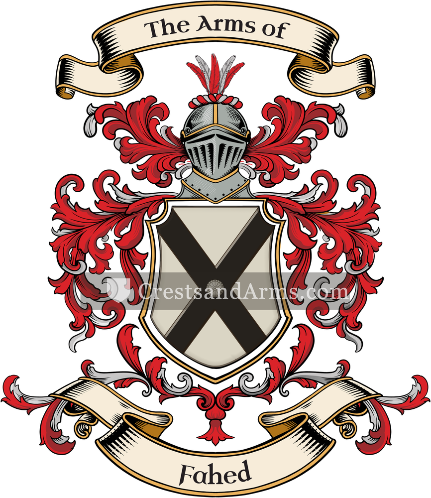 The Fahed coat of arms, drawn from the recorded blazon