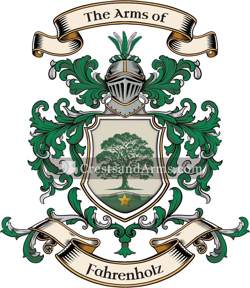 The Fahrenholz coat of arms, drawn from the recorded blazon