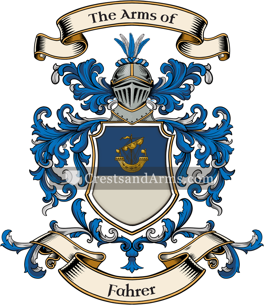 The Fahrer coat of arms, drawn from the recorded blazon