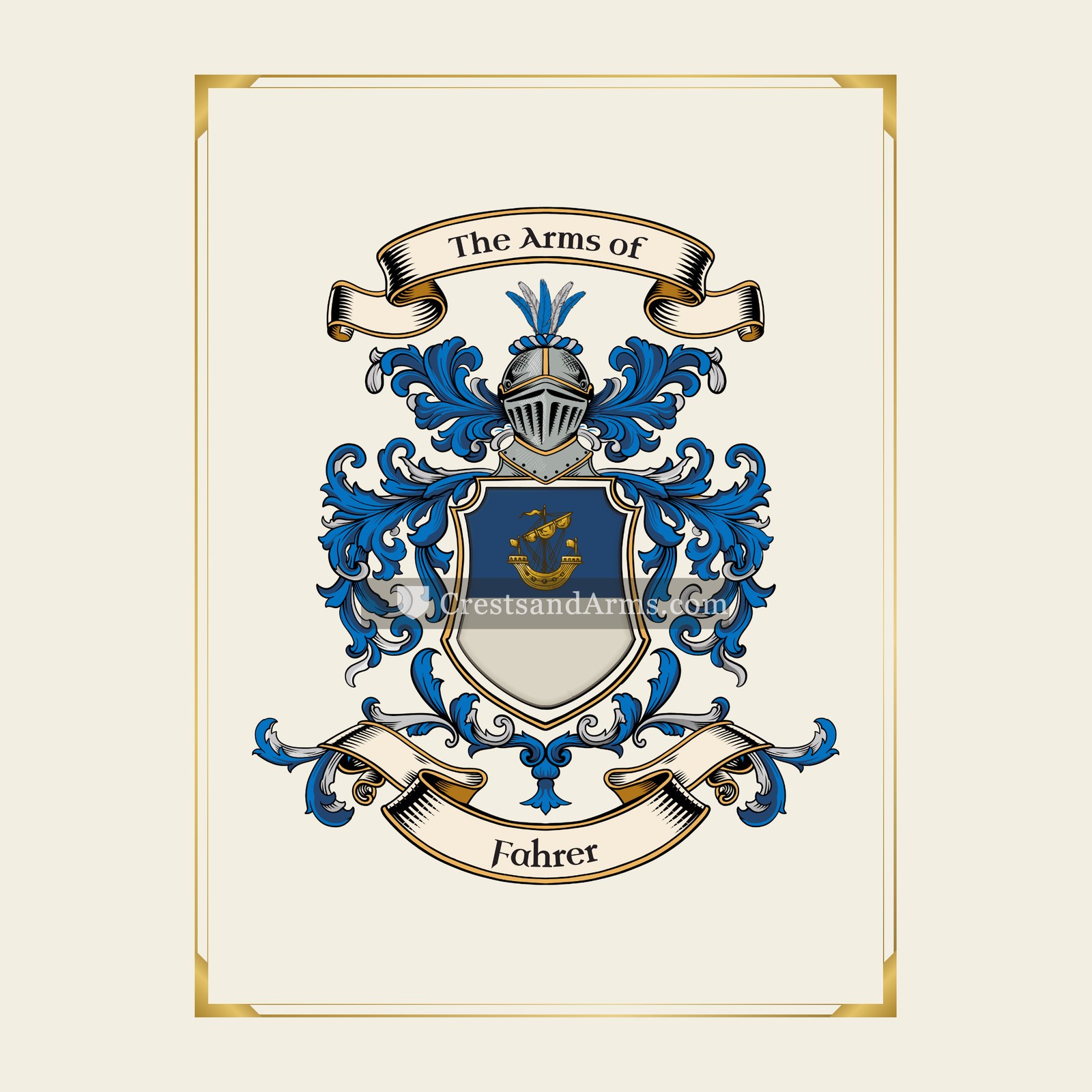 With gold border