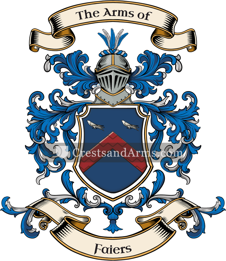 The Faiers coat of arms, drawn from the recorded blazon