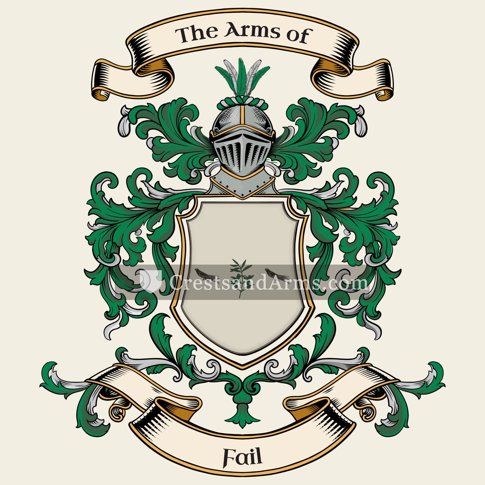 The Fail coat of arms, drawn from the recorded blazon