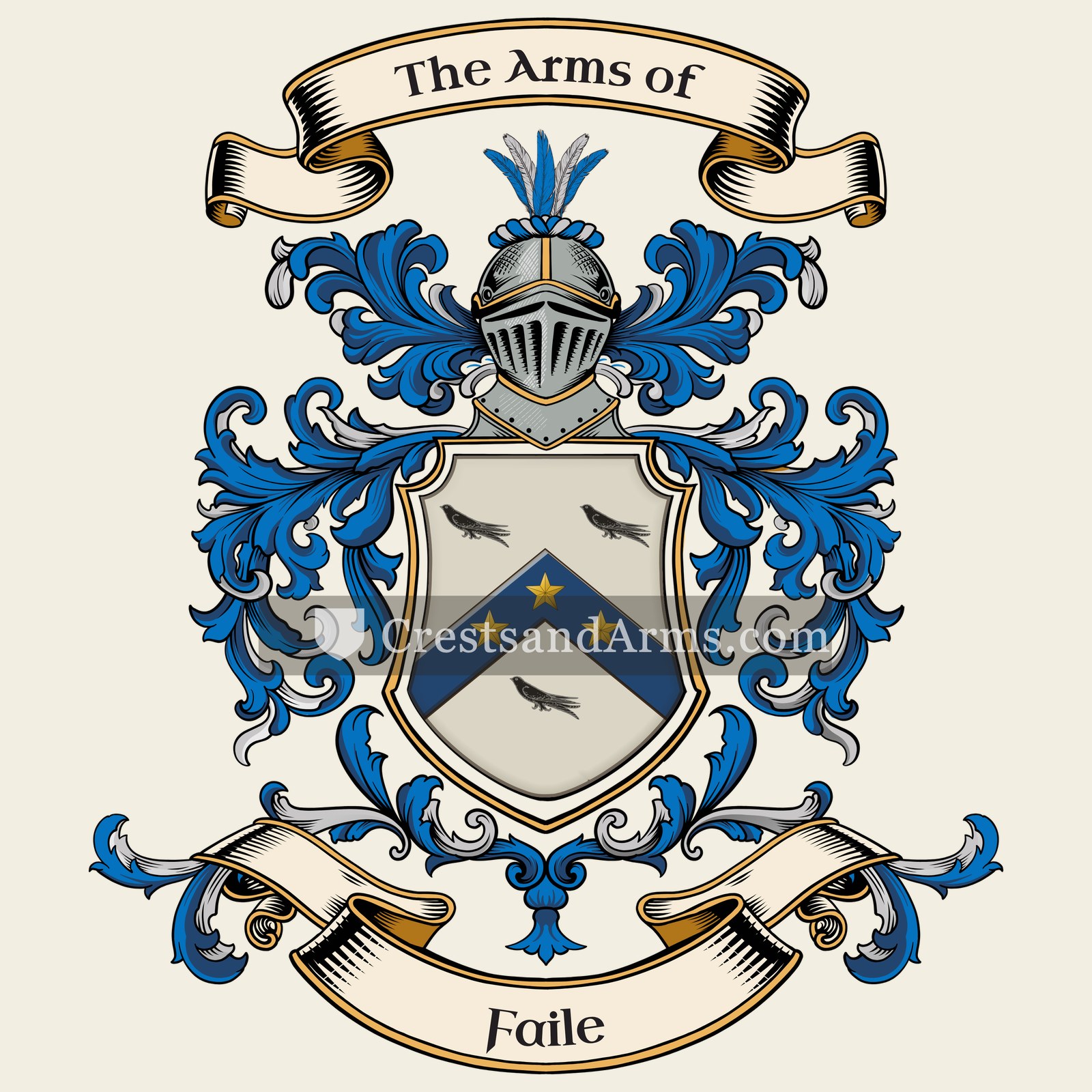 The Faile coat of arms, drawn from the recorded blazon
