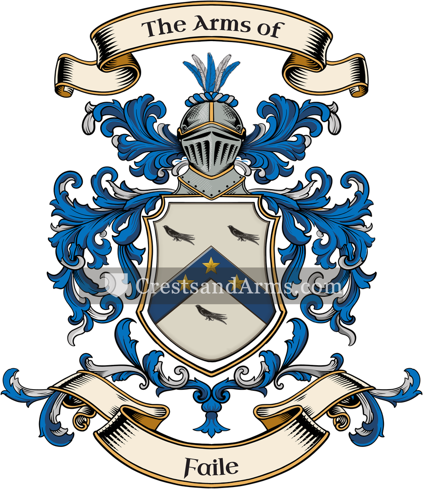 The Faile coat of arms, drawn from the recorded blazon
