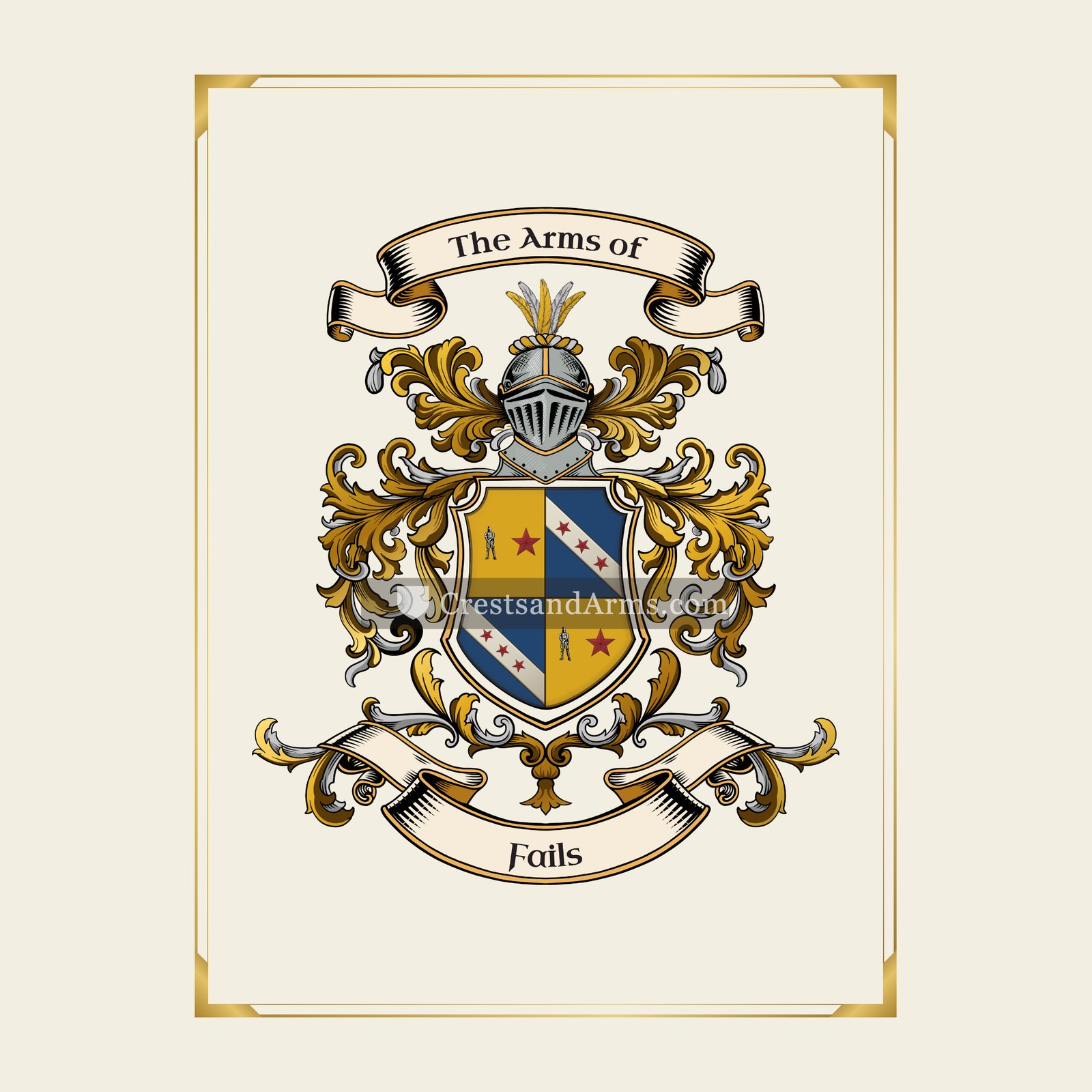 With gold border