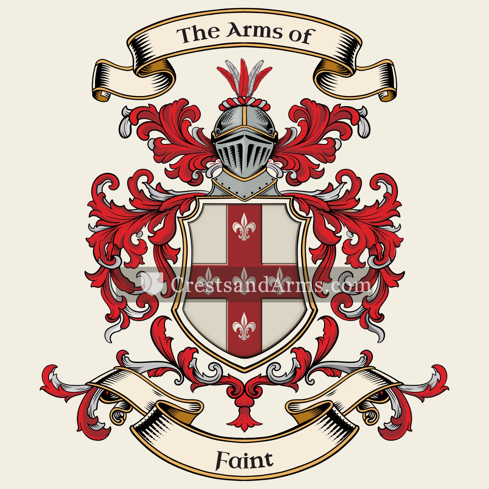 The Faint coat of arms, drawn from the recorded blazon