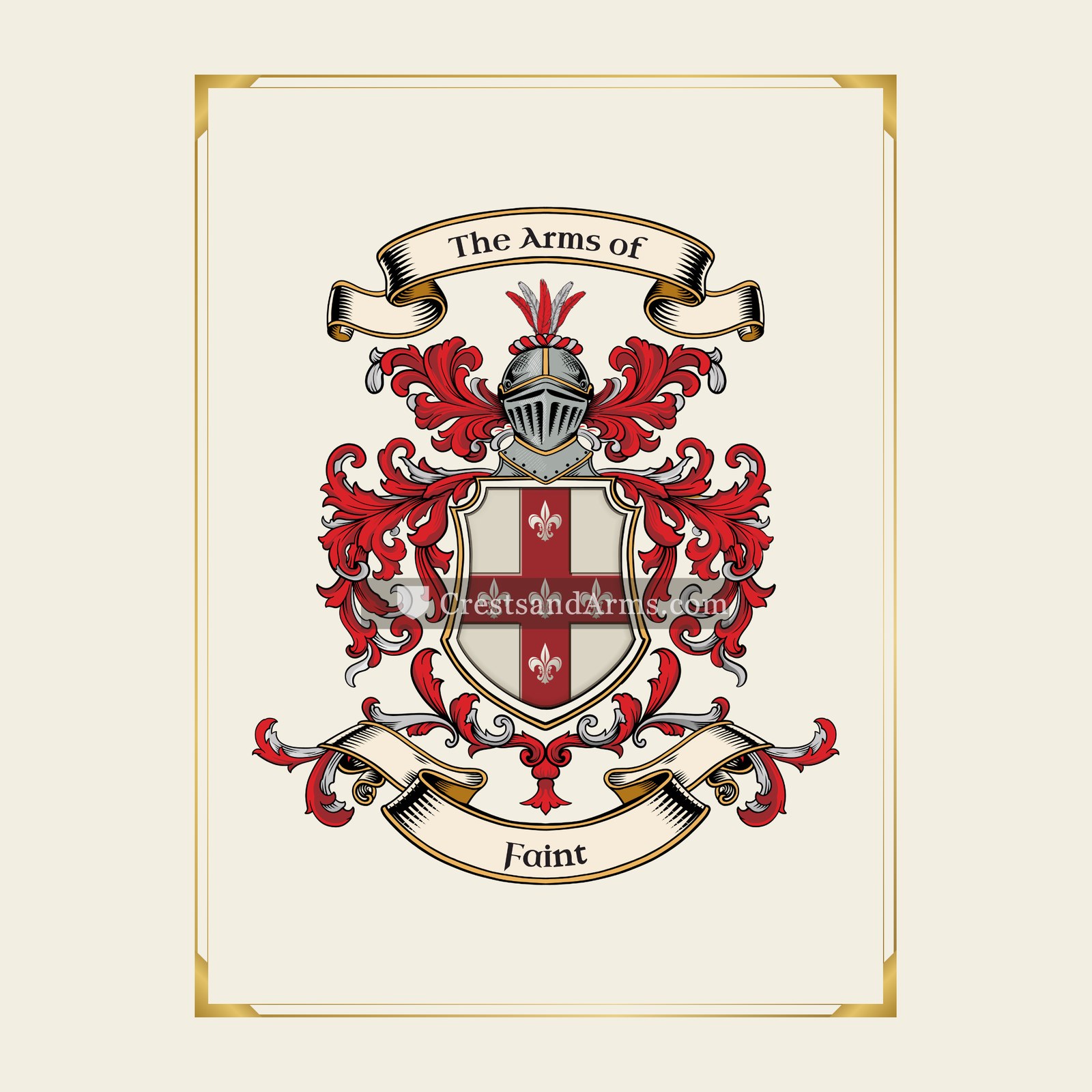 With gold border