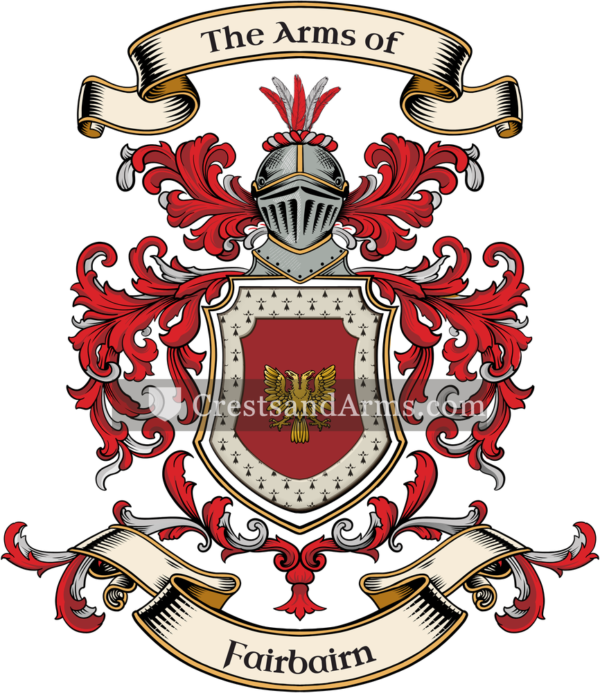 The Fairbairn coat of arms, drawn from the recorded blazon