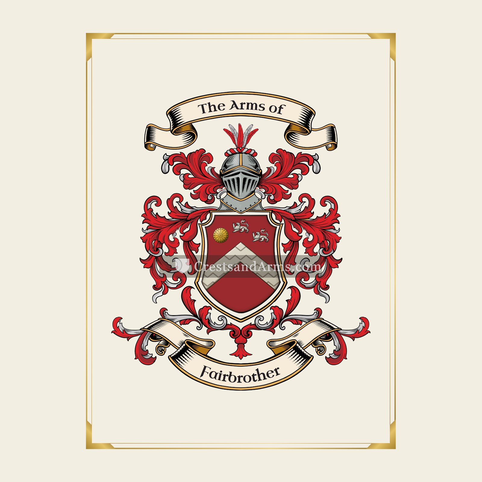 With gold border