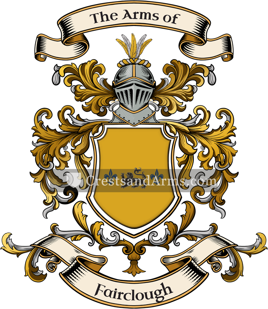 The Fairclough coat of arms, drawn from the recorded blazon