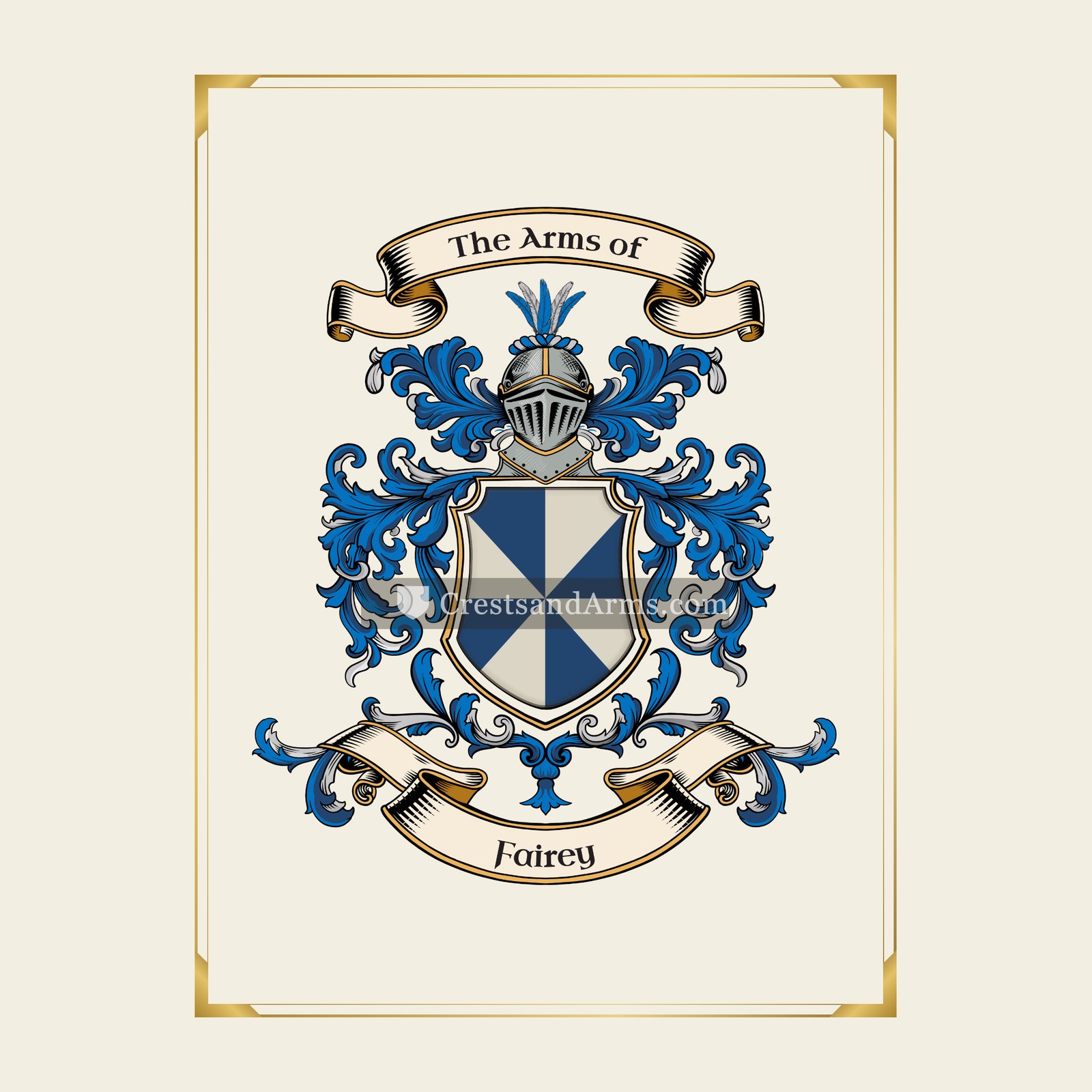 With gold border