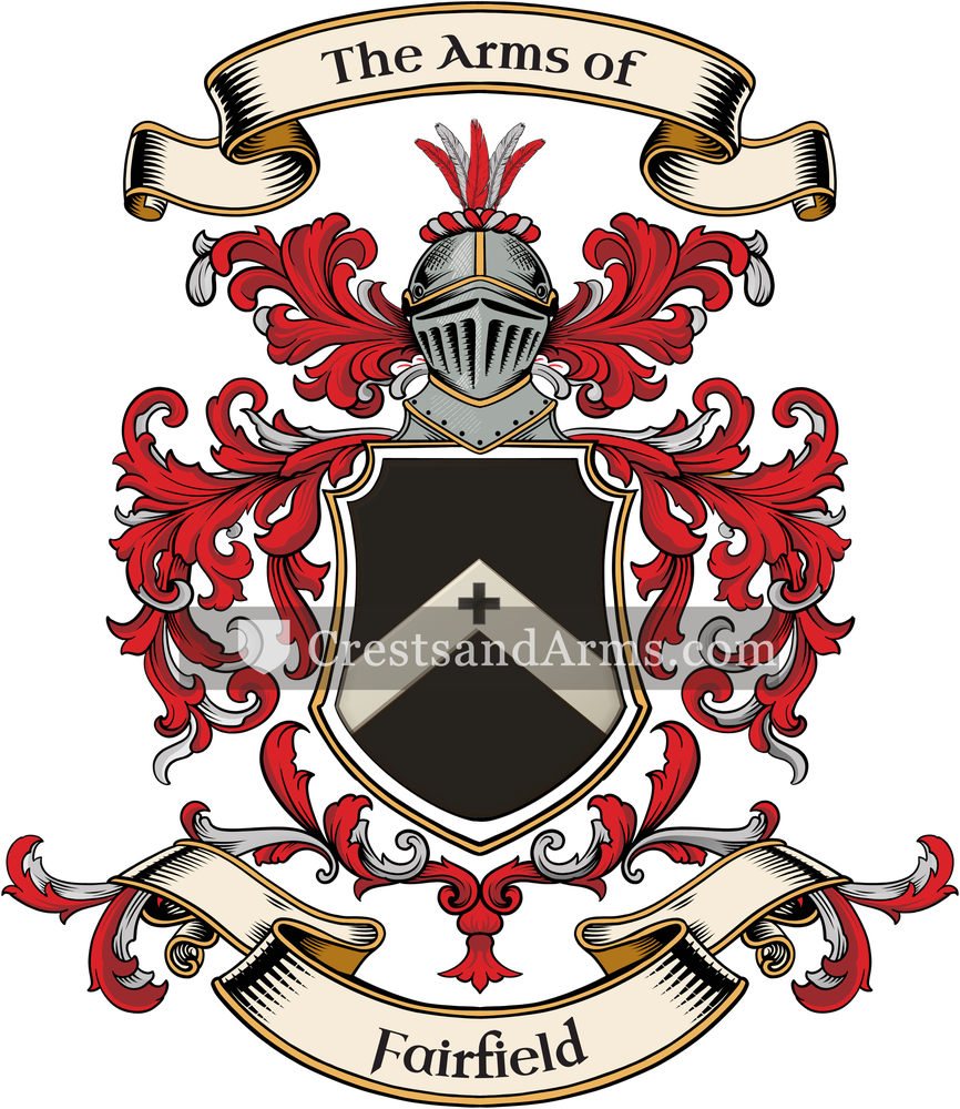 The Fairfield coat of arms, drawn from the recorded blazon