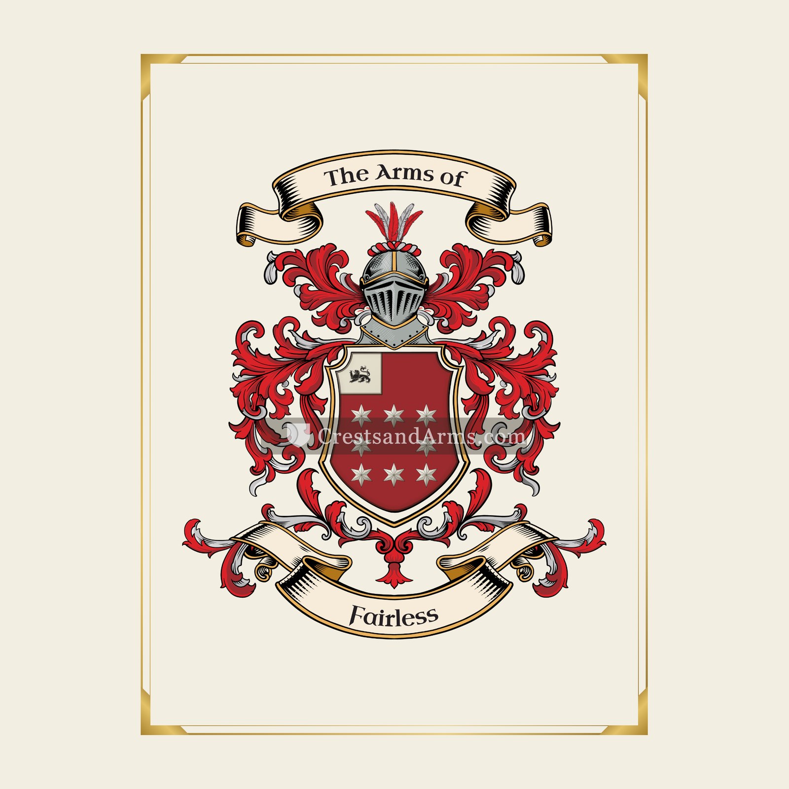 With gold border