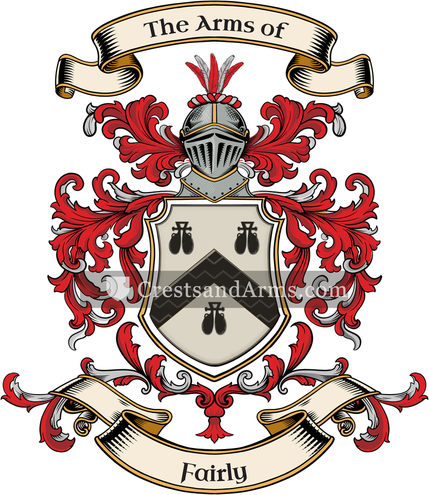 The Fairly coat of arms, drawn from the recorded blazon
