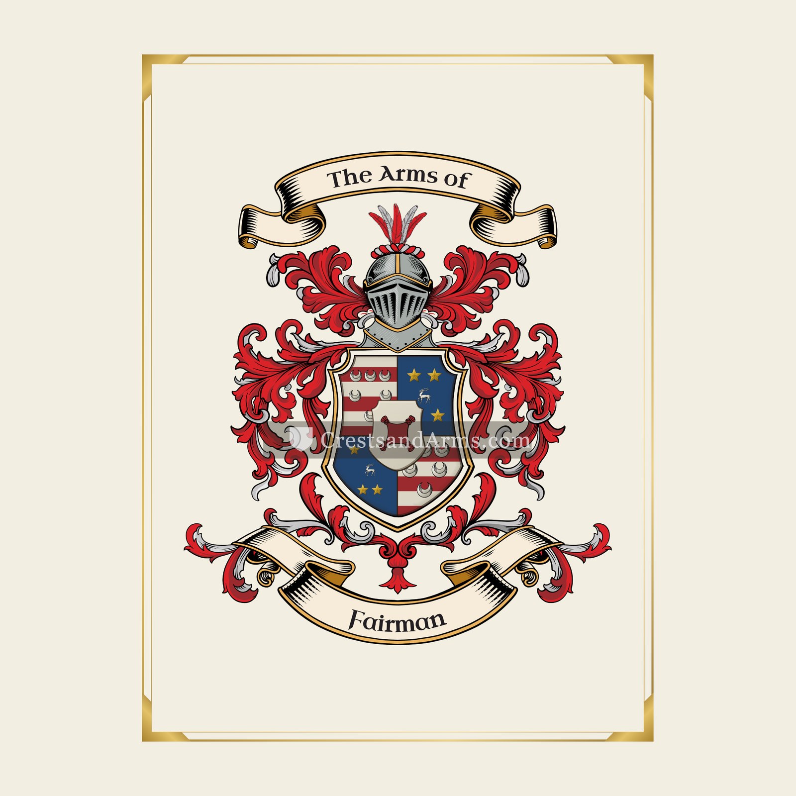 With gold border