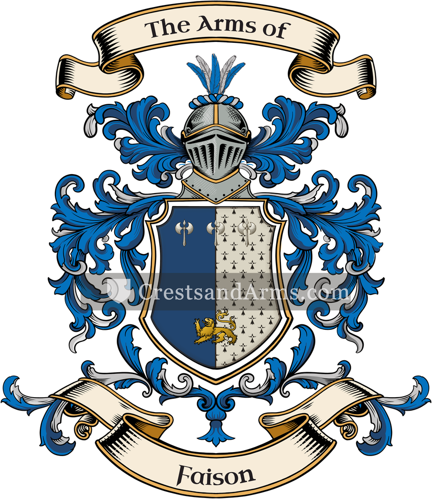 The Faison coat of arms, drawn from the recorded blazon